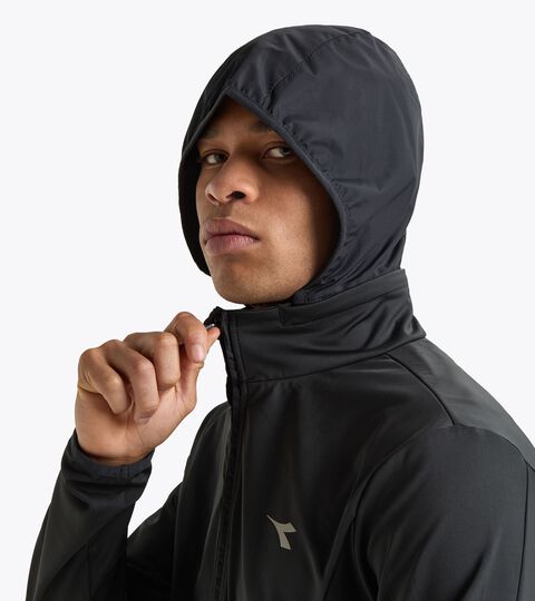 RUN JACKET WINTER PROTECTION, BLACK Light padded running jacket - Winter protection - Men’s RUN JACKET WINTER PROTECTION BLACK - Diadora