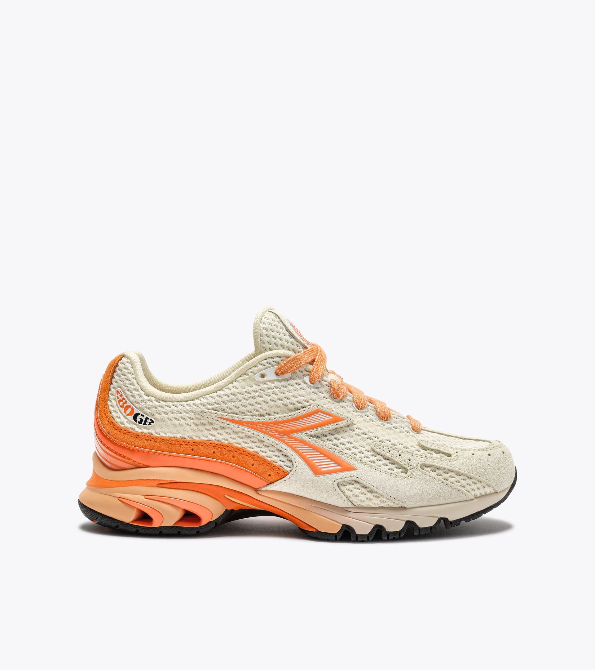 2000s-inspired Sportswear Sneakers - All-gender MYTHOS PROPULSION 280 SHADE PAPYRUS/ORANGE PEEL - Diadora