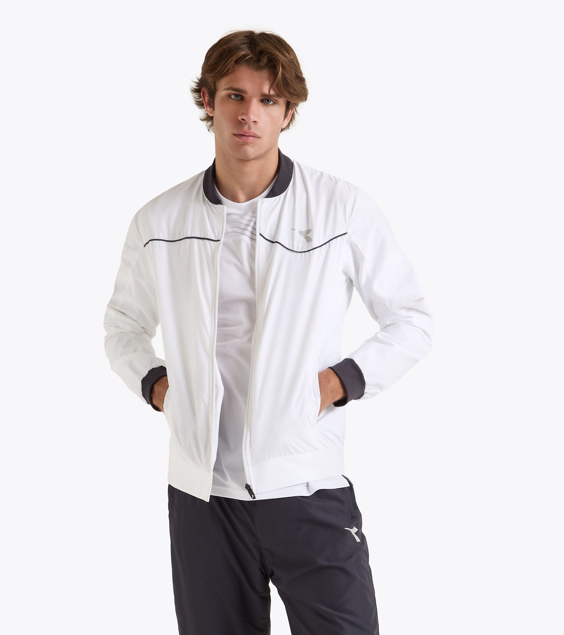 Tennis jacket - Men JACKET COURT OPTICAL WHITE - Diadora
