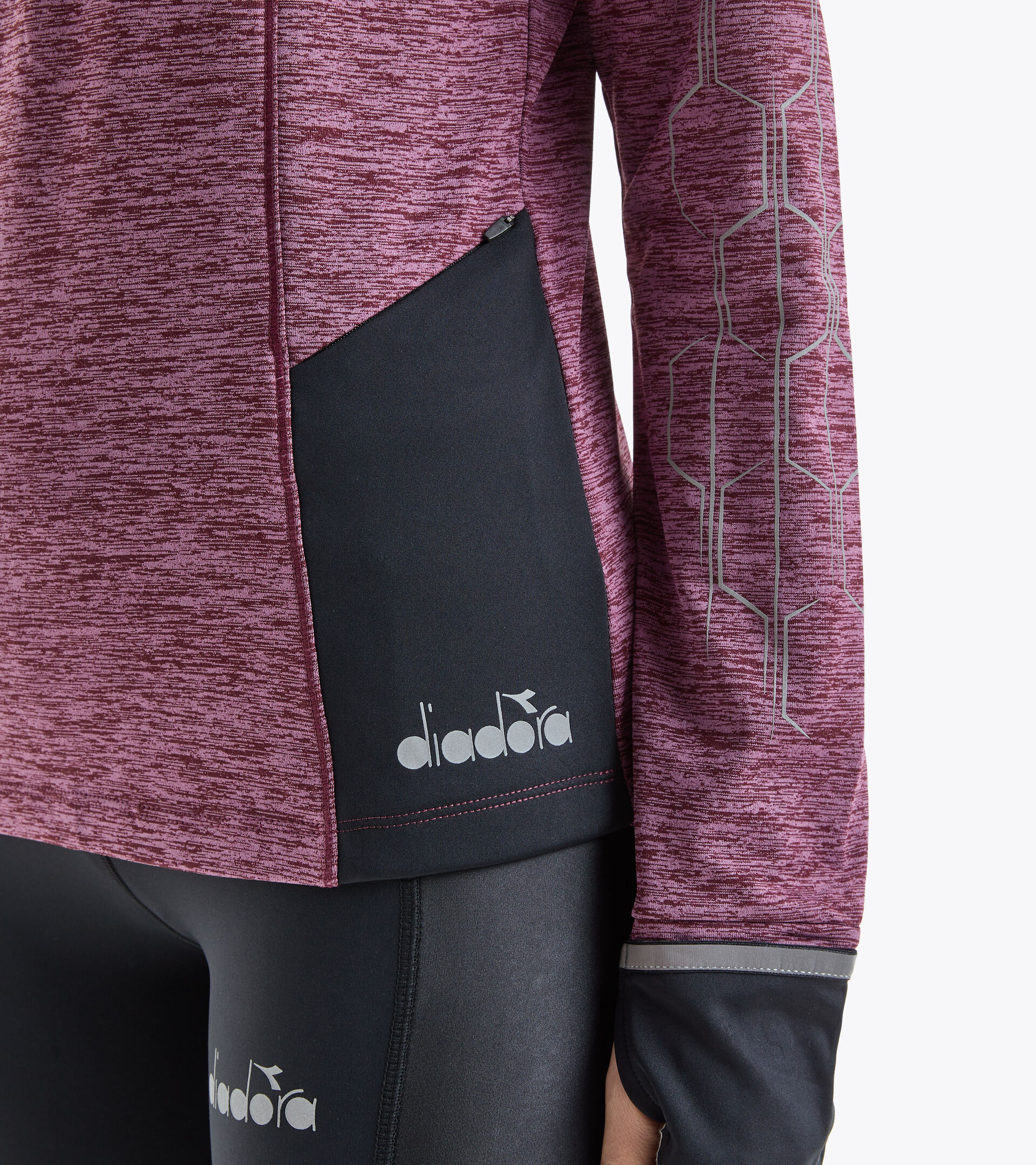 Maglia da running 1/2 zip - Donna L. WARM UP WINTER SWEAT BE ONE VIOLA PORTO ROYALE - Diadora