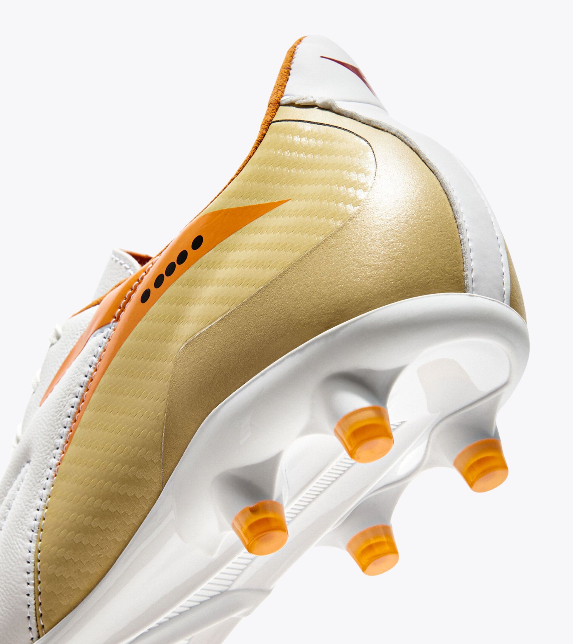 Leather calcio boots for firm ground - Men's MAXIMUS ELITE LT SLP12 WHITE/CHILI PEPPER/RUSSET ORANGE - Diadora