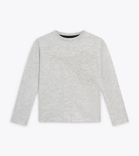 Sports t-shirt - Girls JG. T-SHIRT SS RHINESTONE TD LIGHT MIDDLE GREY MELANGE - Diadora