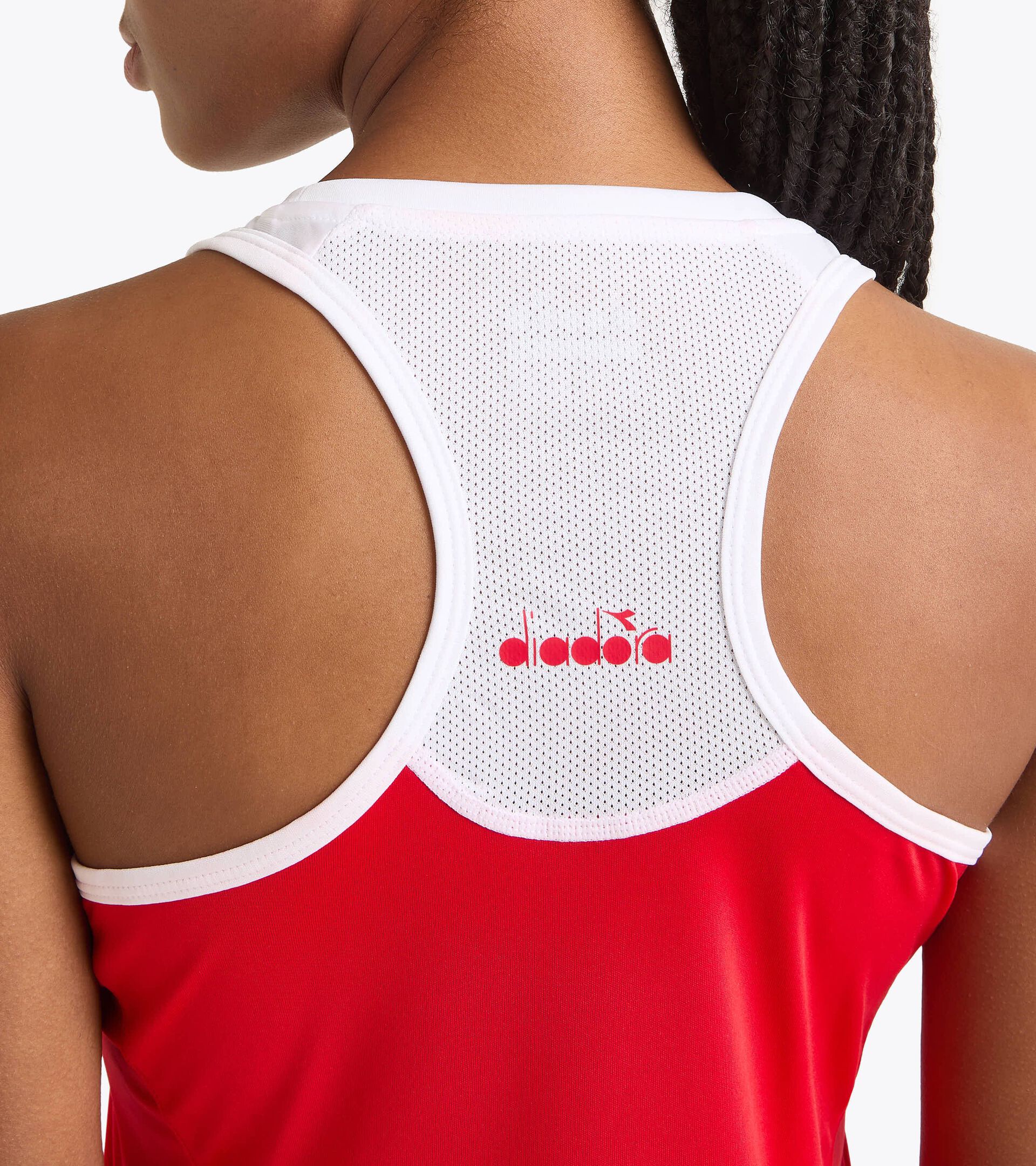 Camiseta de tennis sin mangas - Mujer L. TANK COURT ROJO TOMATE - Diadora