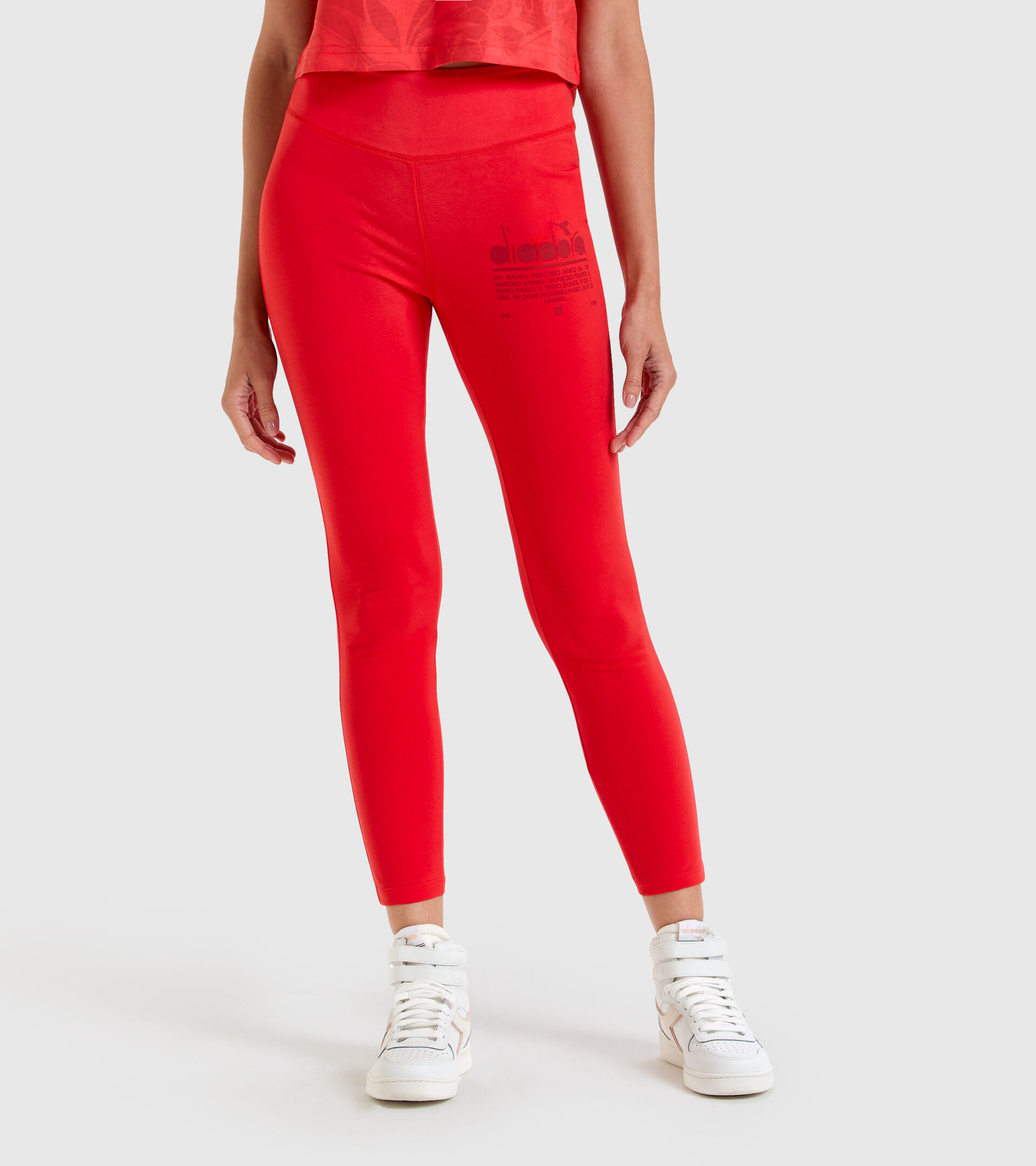 Stretch leggings - Women L. LEGGINGS MANIFESTO POPPY RED - Diadora