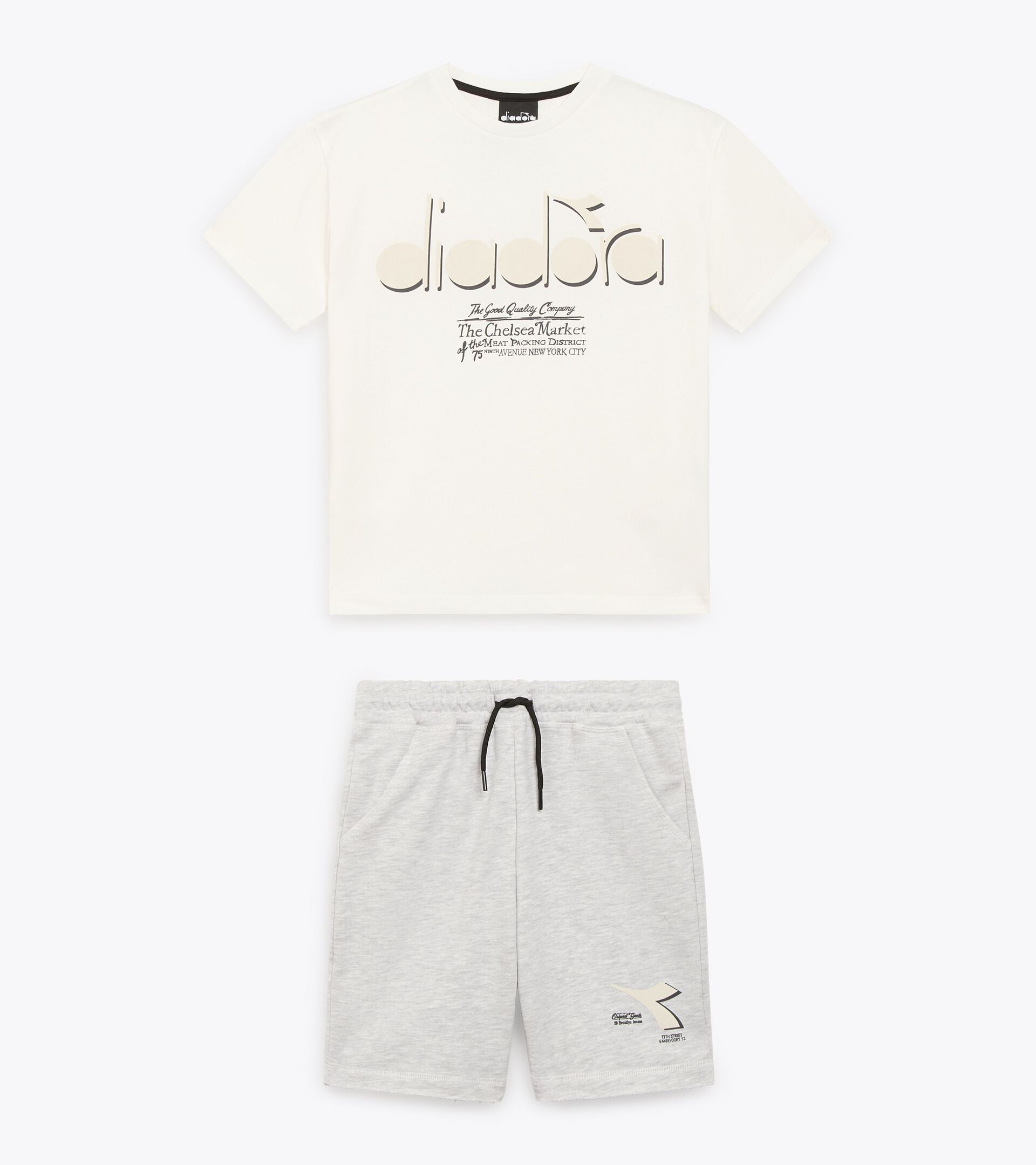 Sport suit - Fit comfort - Boy JB. SET DISTRICT OFF WHITE /MELANGE GRAY - Diadora