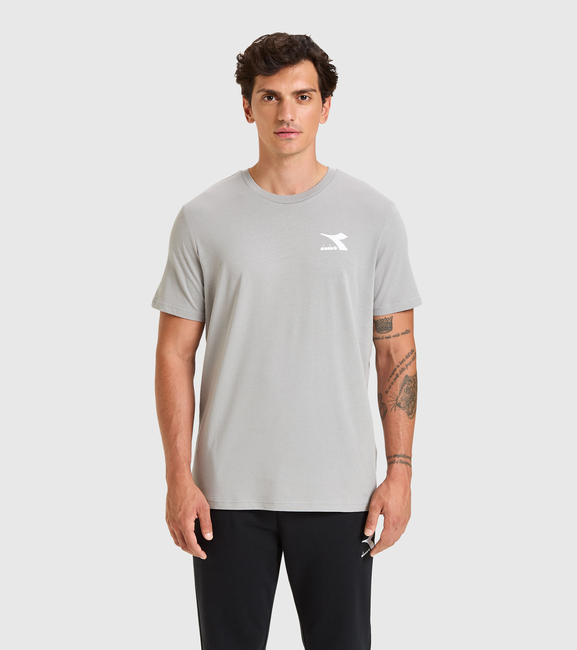 T-shirt - Men T-SHIRT SS CHROMIA GRAY MOUSE - Diadora