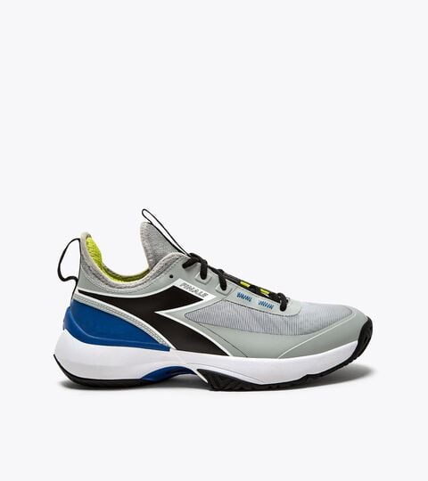 Tennis shoes for hard surfaces or clay courts - Men FINALE AG SILVER DD/BLACK/DEJA VU BLUE - Diadora
