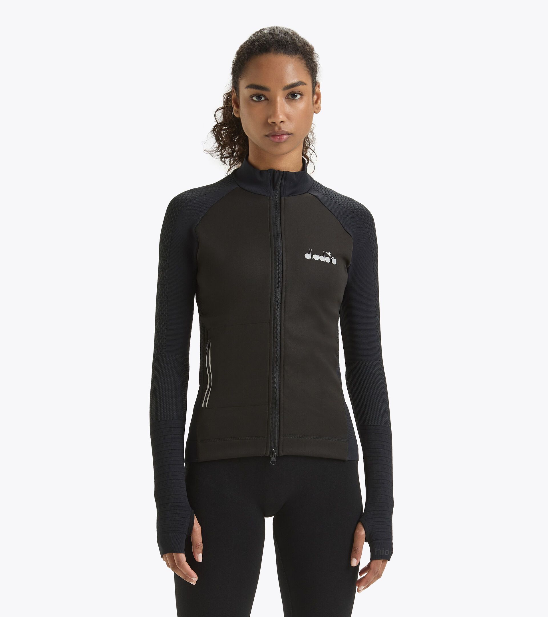 Veste de running Made in Italy - Femme L. HIDDEN POWER JACKET NOIR - Diadora