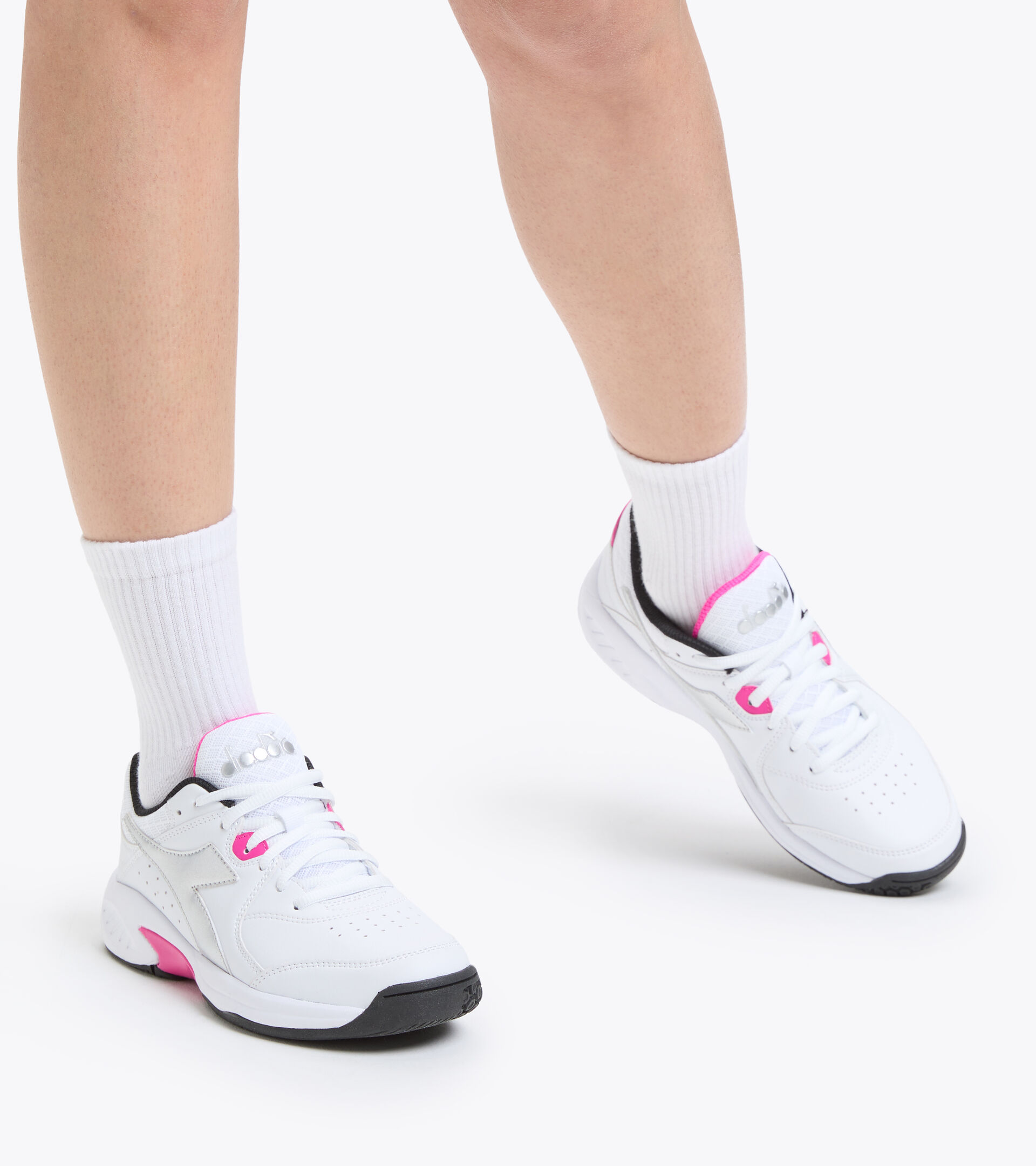 Tennis shoes - Women SMASH 5 W WHT/SILVER DD/RHODAMINE RED C - Diadora