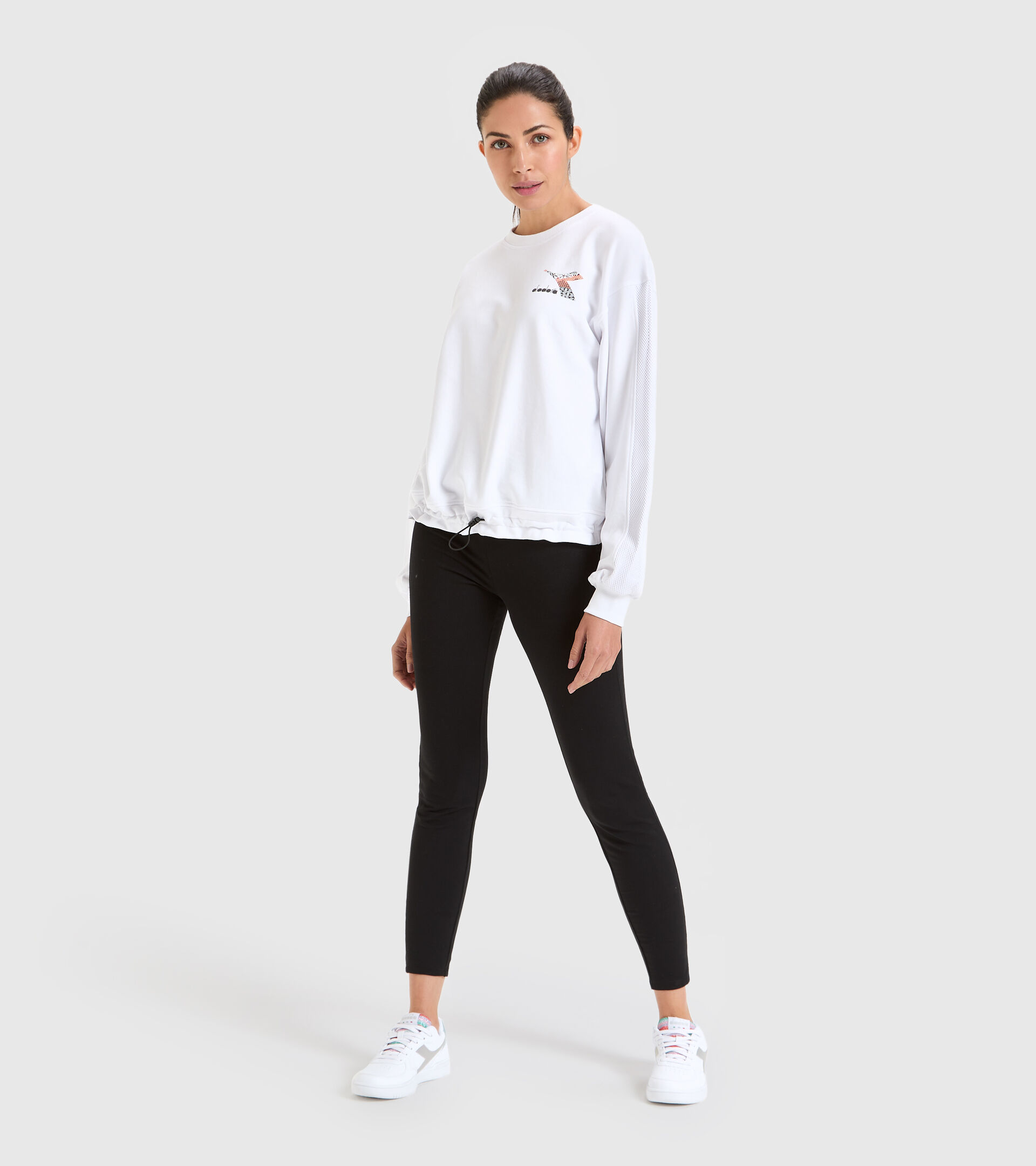 Felpa sportiva in cotone - Donna L.SWEAT FLOSS BIANCO OTTICO - Diadora