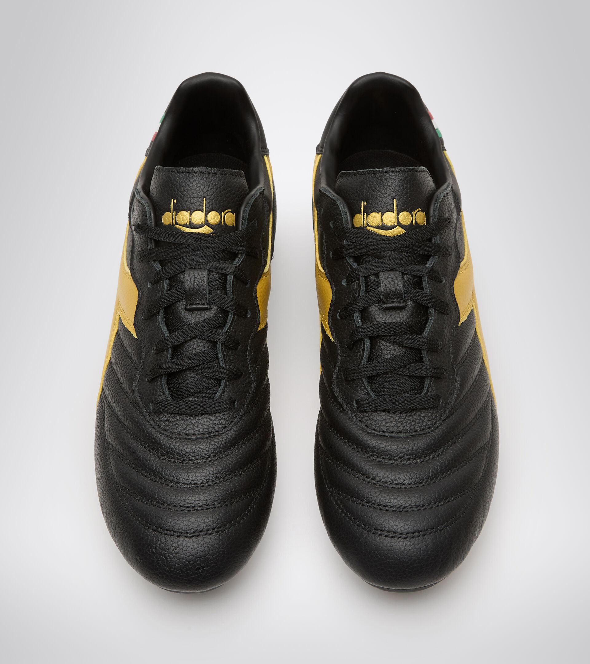 Firm ground football boot BRASIL LT+ MDPU BLACK/GOLD - Diadora