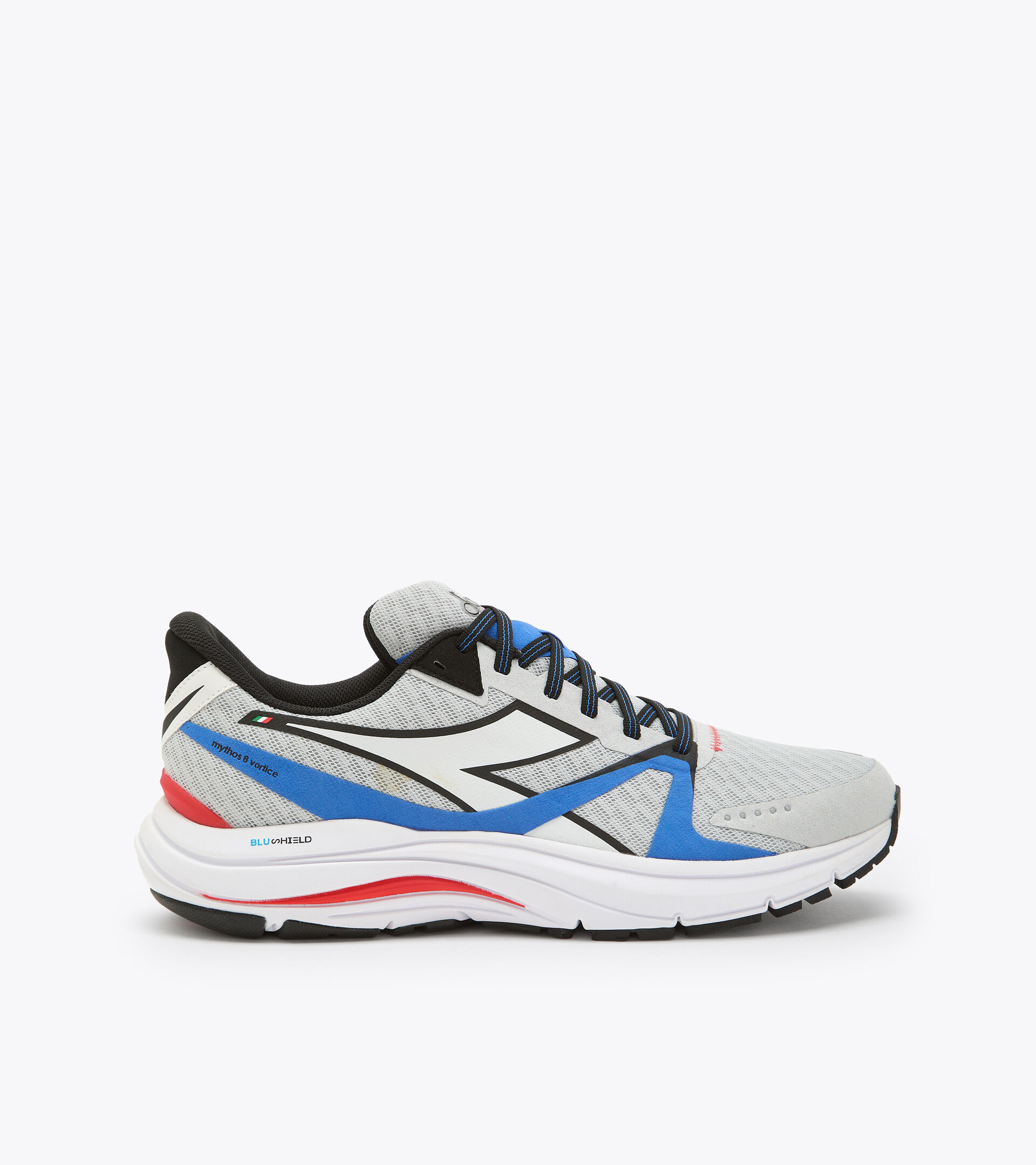 Running shoes - Men MYTHOS BLUSHIELD 8 VORTICE SILVER DD/WHITE/BLACK - Diadora
