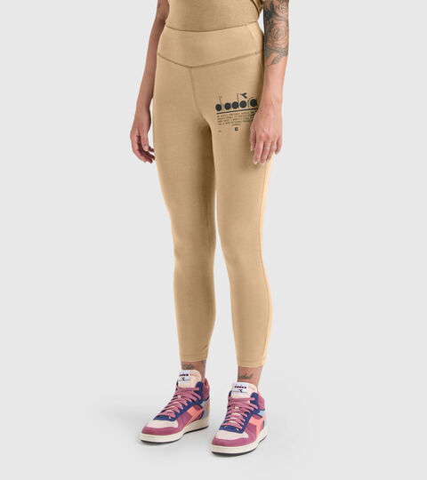 Stretch cotton leggings - Women’s L. LEGGINGS MANIFESTO BEIGE TAN - Diadora