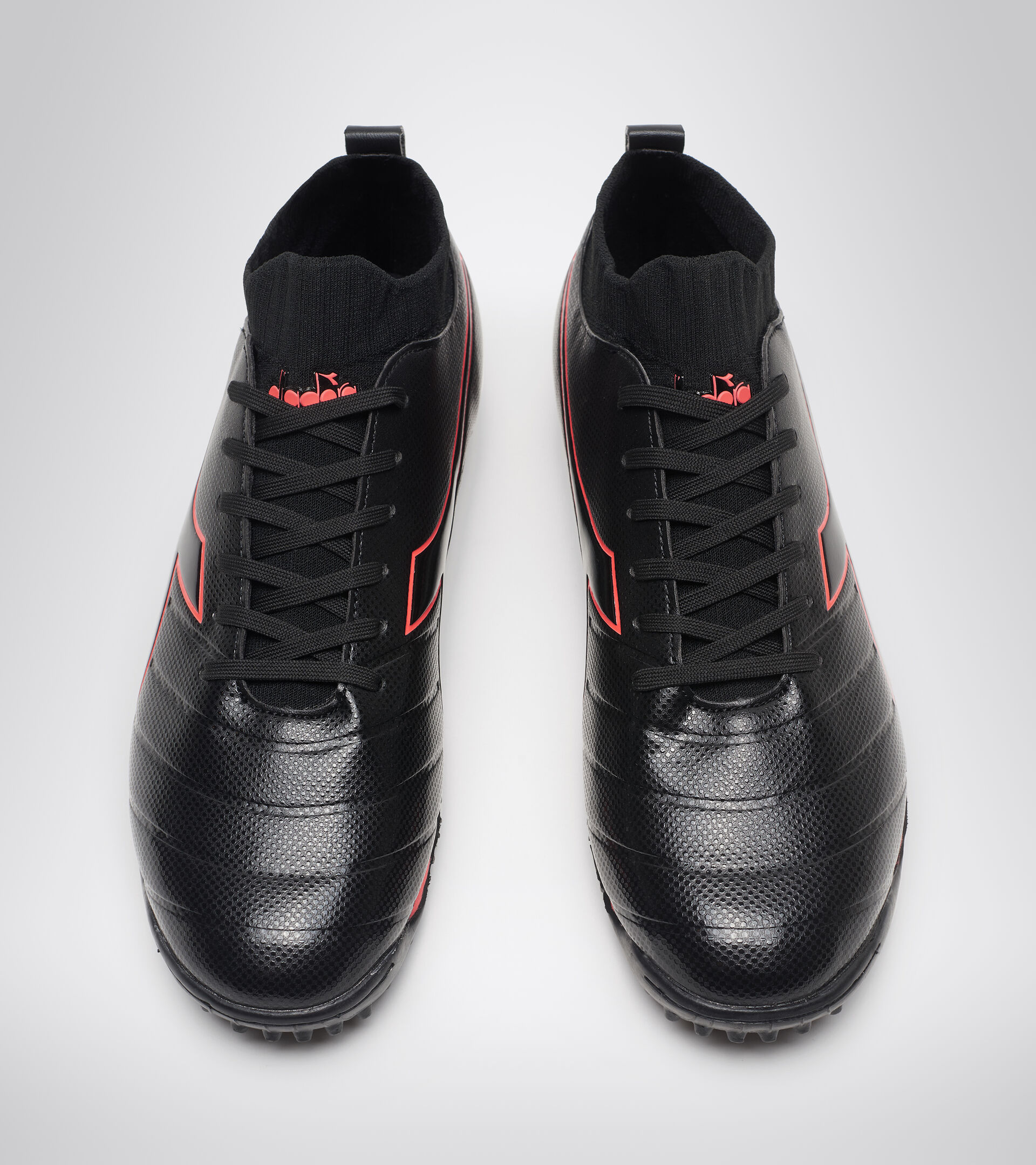 Hard ground and artificial turf football boot BRASIL ELITE R TF BLACK/RED FLUO - Diadora