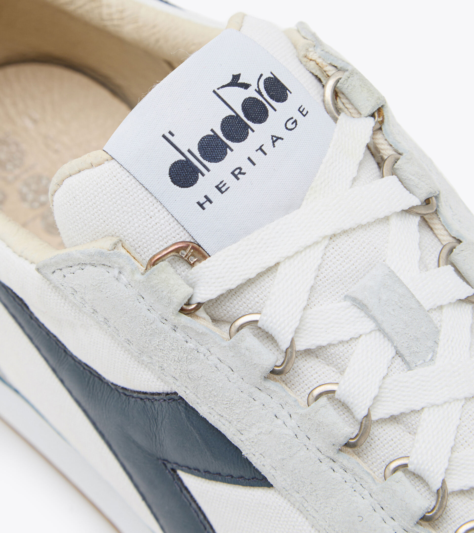 Heritage shoe - Unisex EQUIPE H CANVAS STONE WASH WHITE/BLUE DENIM - Diadora