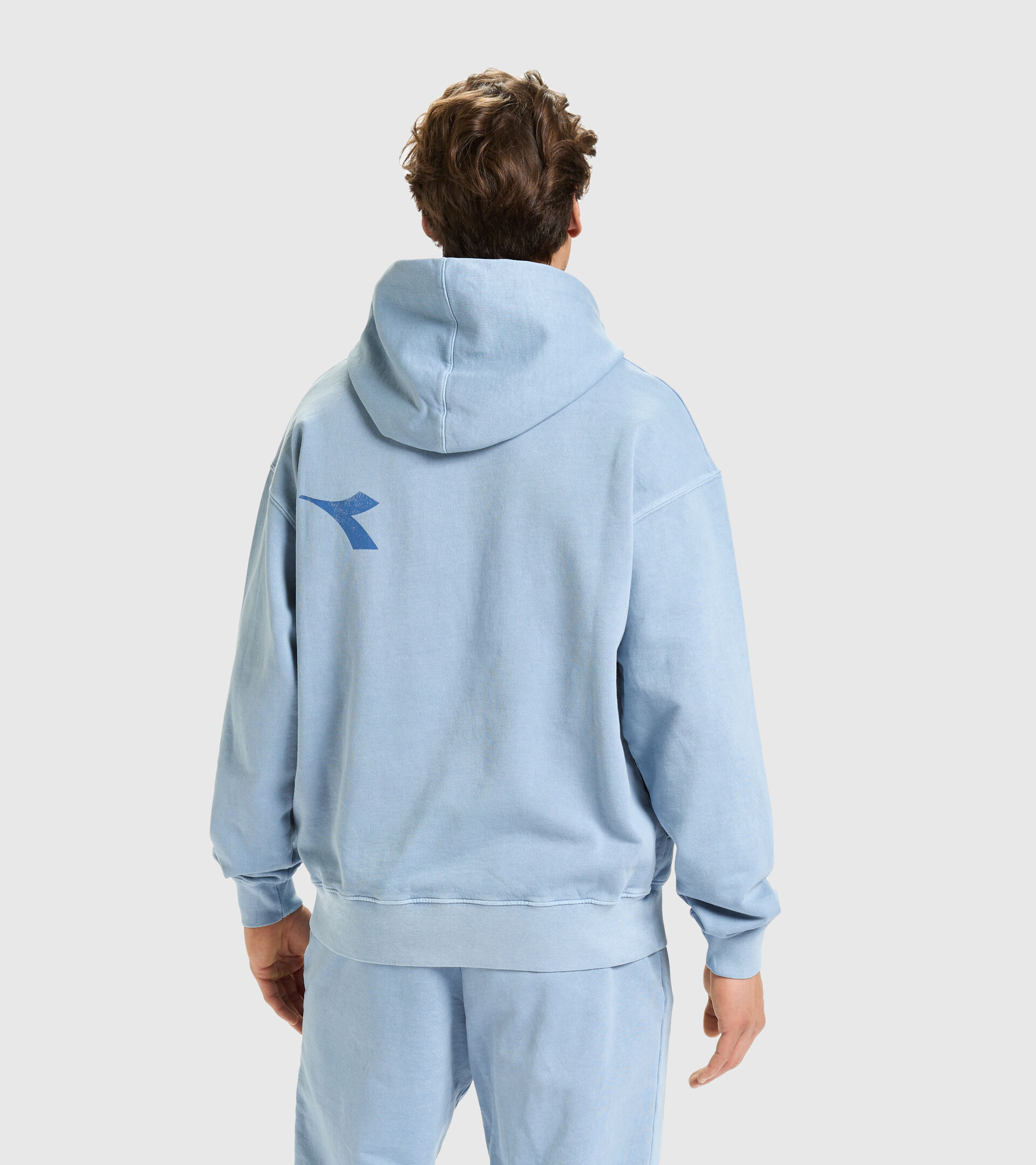 Unbrushed organic sweatshirt - Unisex HOODIE MANIFESTO PALETTE SKY-BLUE COUNTRY - Diadora