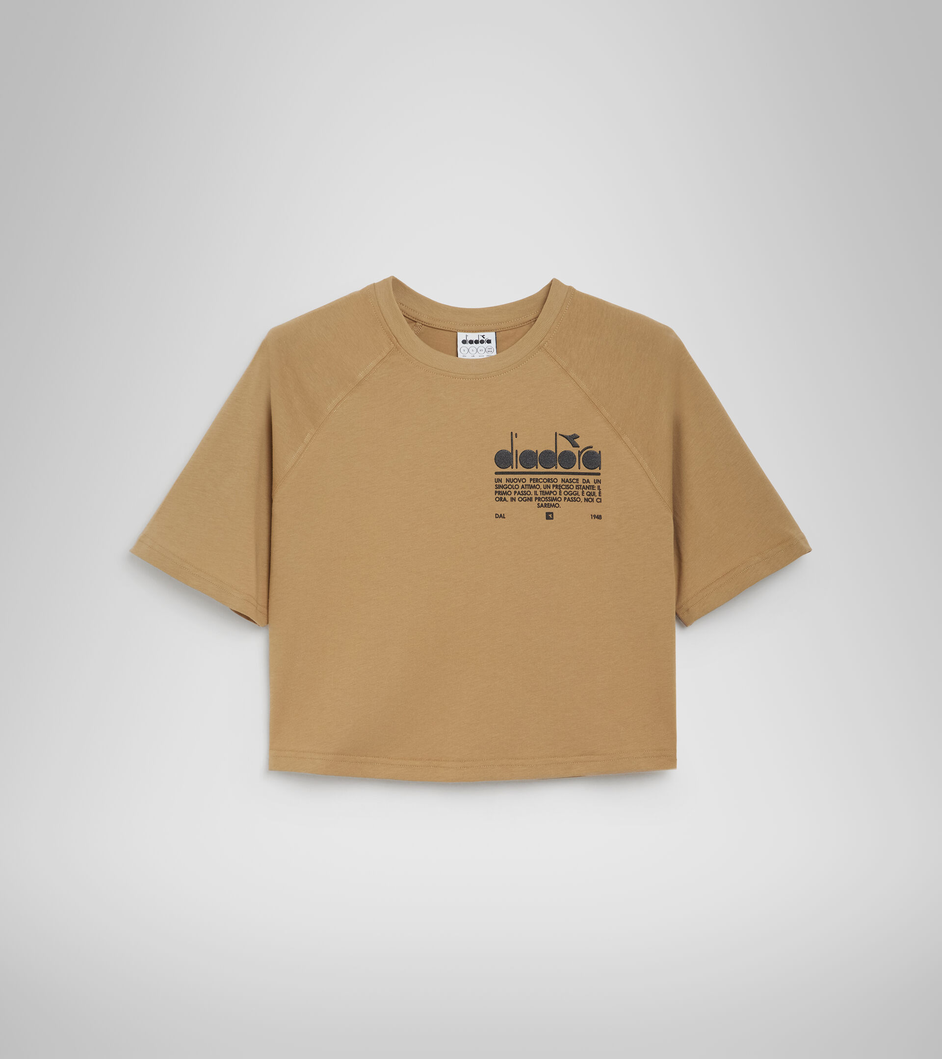 Cotton T-shirt - Women L. T-SHIRT SS MANIFESTO BEIGE TAN - Diadora