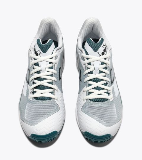 Tennis shoe for clay courts and firm grounds - Stability - Men&rsquo;s
 TROFEO 4 AG WHITE /BLACK/SHADED SPRUCE - Diadora