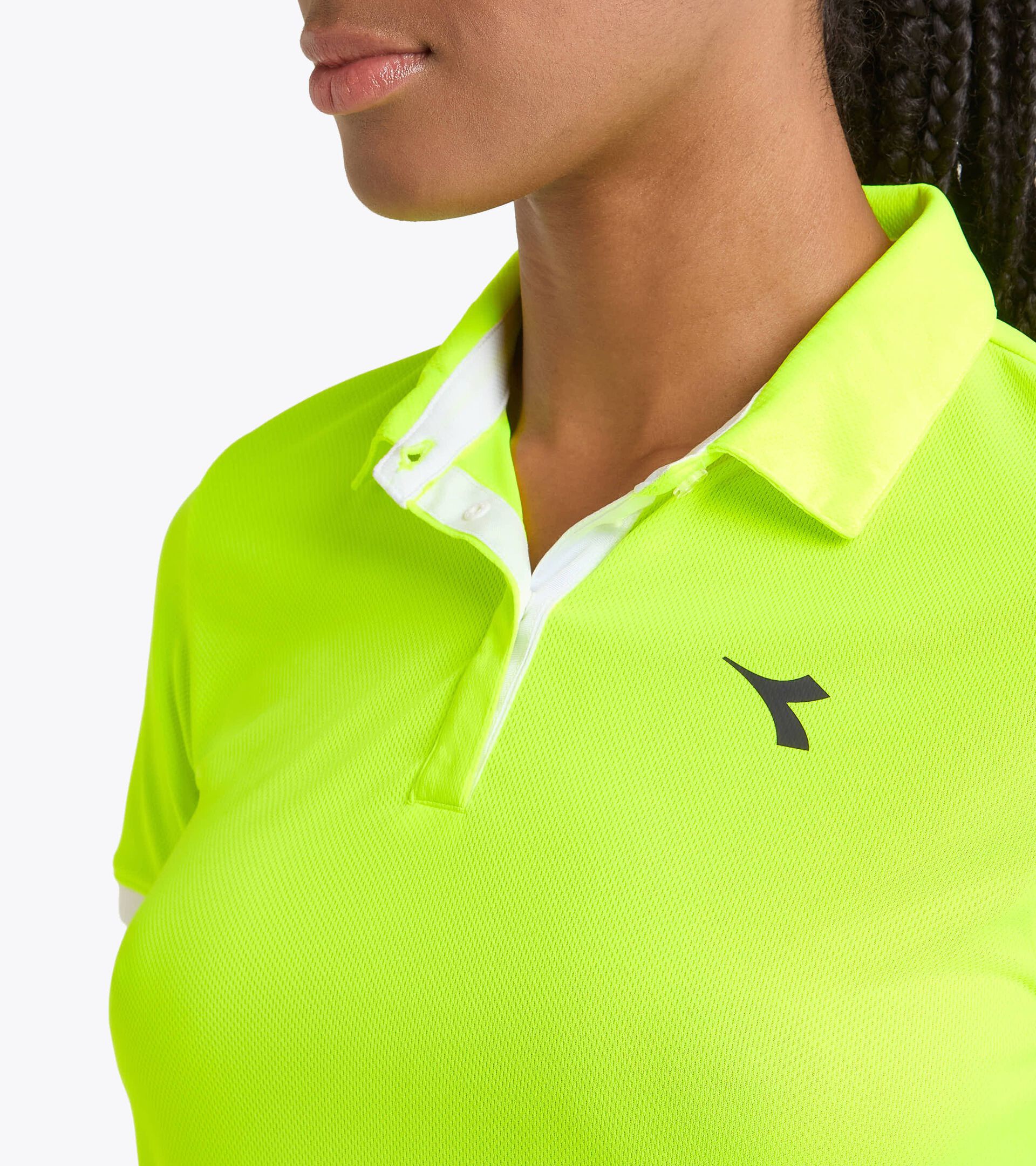 Polo de tennis - Femme L. POLO COURT JAUNE FLUO DD - Diadora