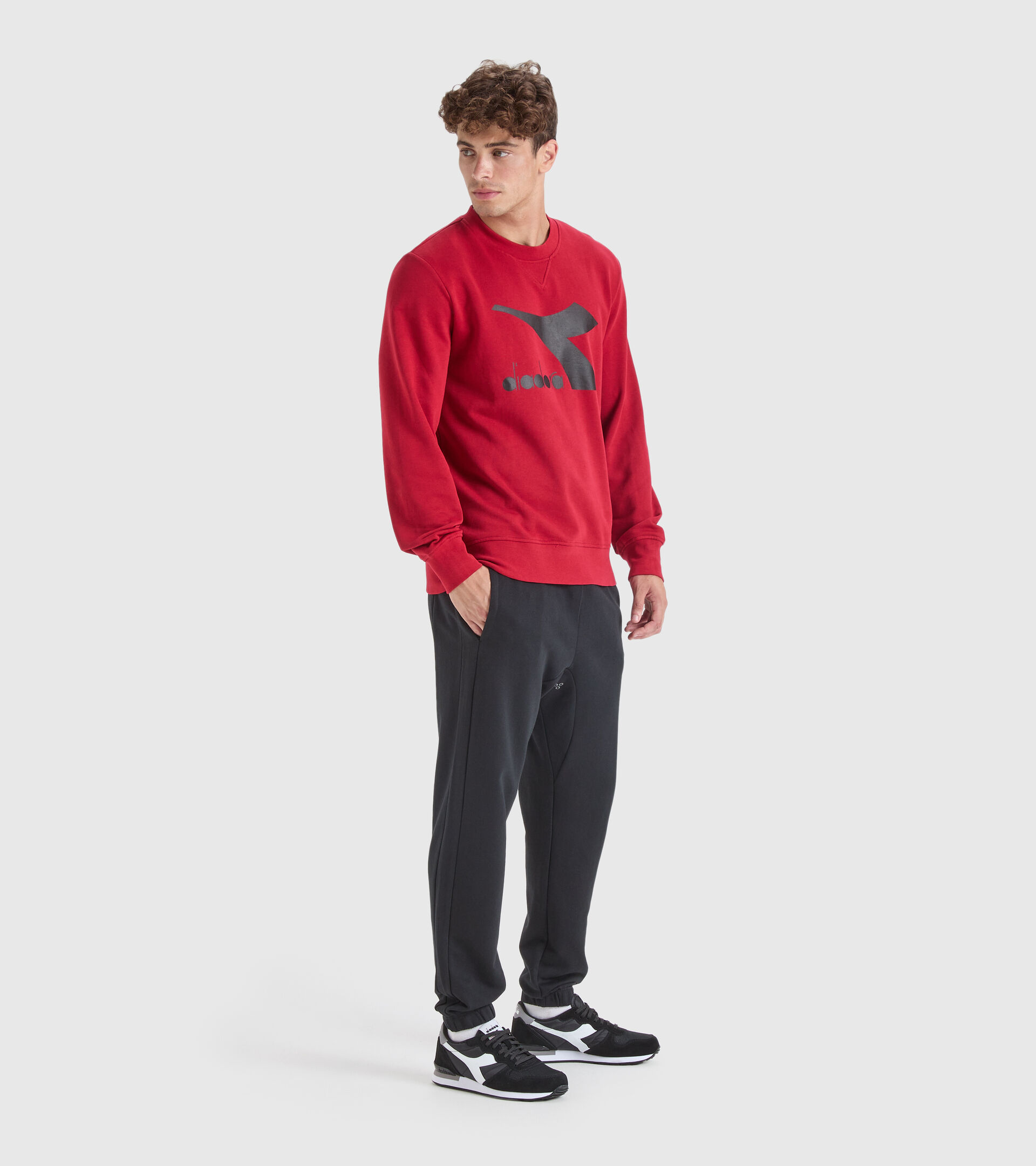 Felpa sportiva - Uomo SWEATSHIRT CREW CHROMIA ROSSO SALVIA - Diadora