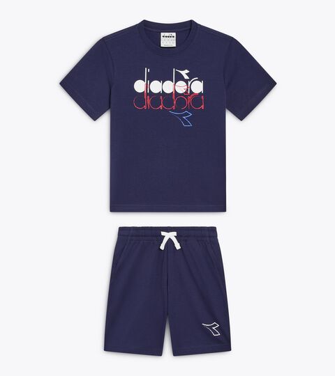 JB. SET ESSENTIAL SPORTS SS, BLUE DENIM Sports set - T-shirt and shorts - Boy JB. SET ESSENTIAL SPORTS SS BLUE DENIM - Diadora