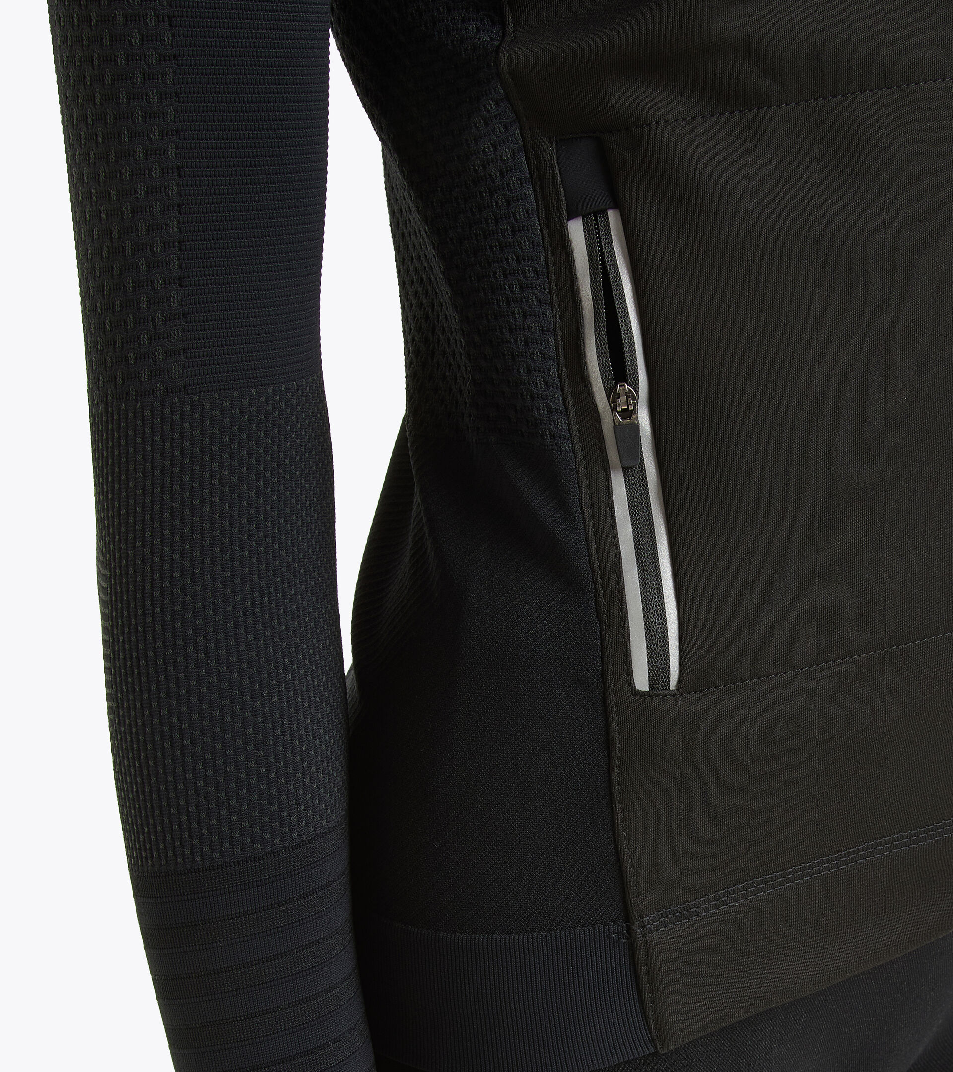 Italian-made running jacket - Women L. HIDDEN POWER JACKET BLACK - Diadora