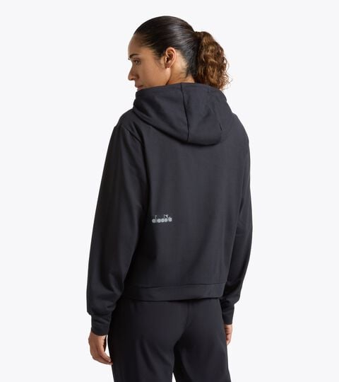 Sudadera t&eacute;cnica de alto rendimiento - Entrenamiento - Mujer L. JERSEY PULLOVER HOODIE NEGRO - Diadora