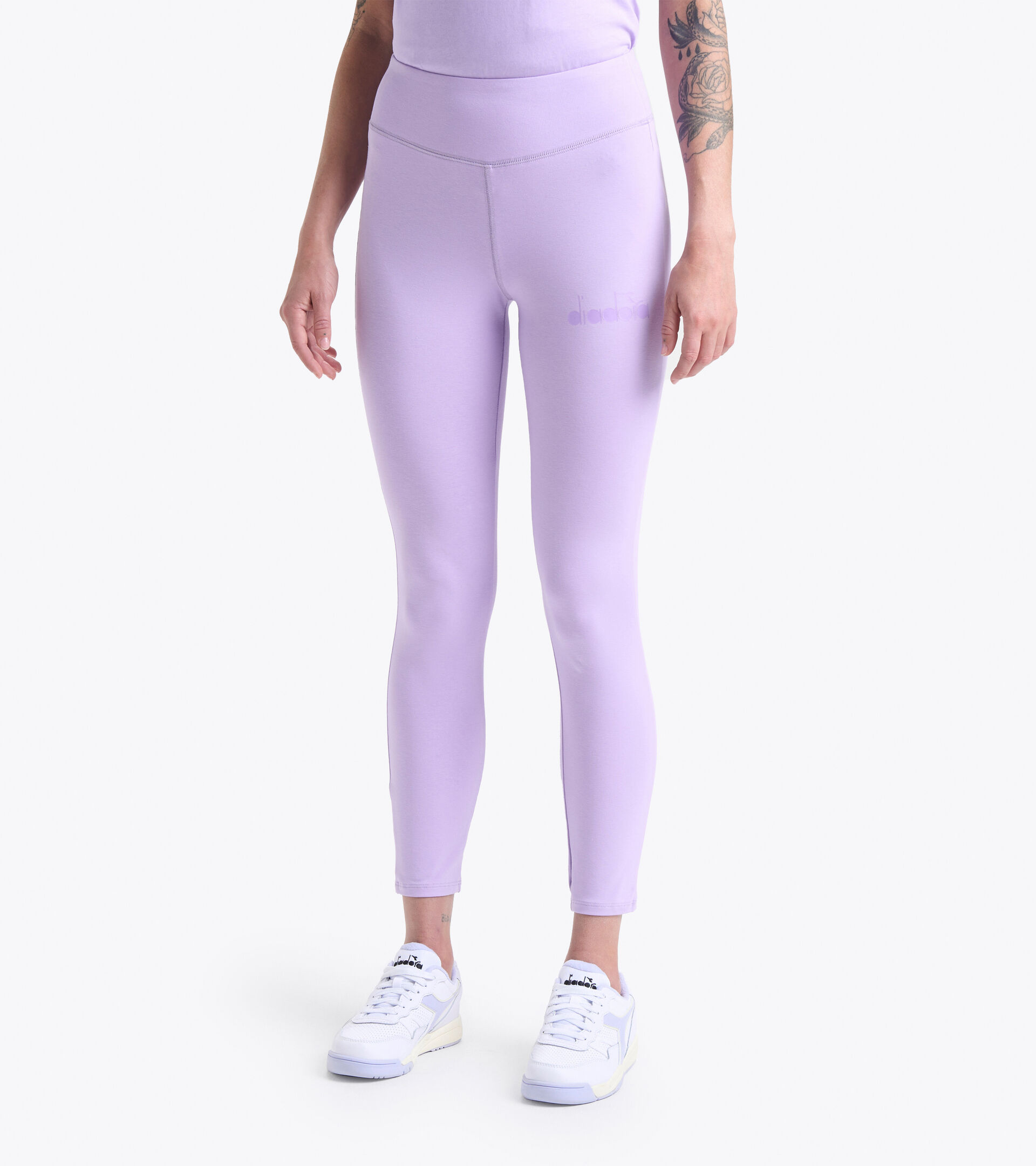 Sports leggings - Women L. LEGGINGS SPW LOGO PURPLE ROSE - Diadora