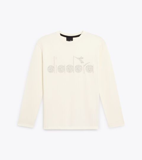 Long-sleeved t-shirt - Girls JG. T-SHIRT LS RHINESTONE CREAM - Diadora