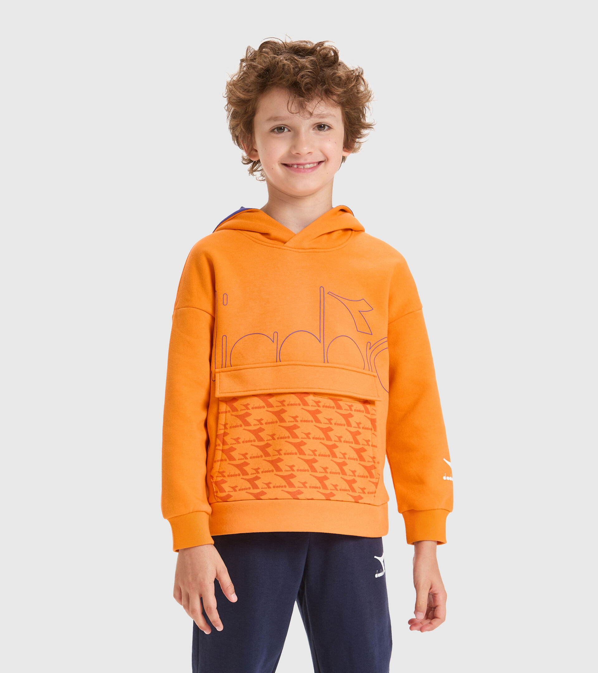 Hooded sweatshirt - Kids JB.HOODIE HOOPLA PERSIMMON ORANGE - Diadora