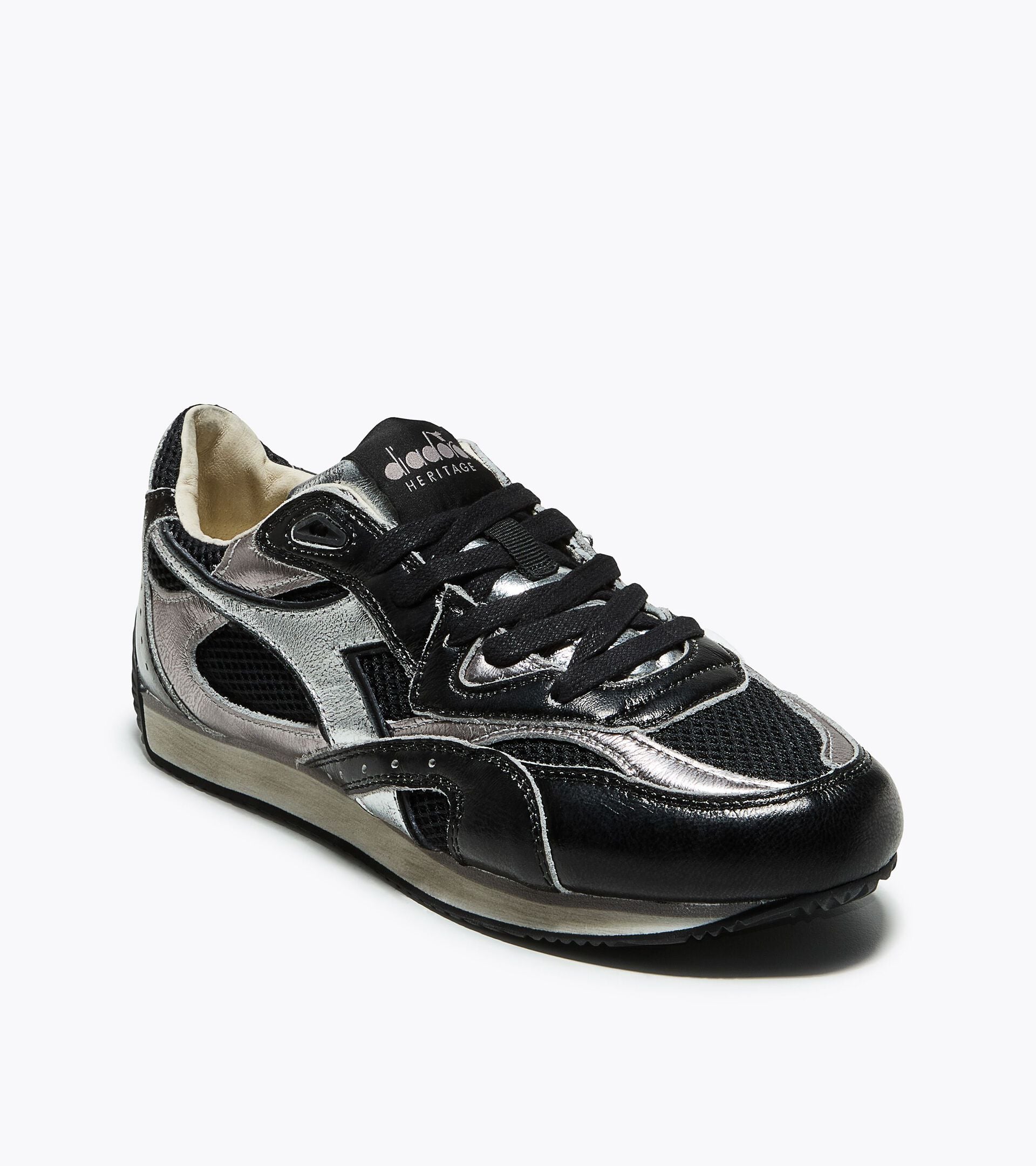 Sneaker Heritage aus laminiertem Leder - Low Profile - Damen EQUIPE REVENGE METAL WN SCHWARZ - Diadora