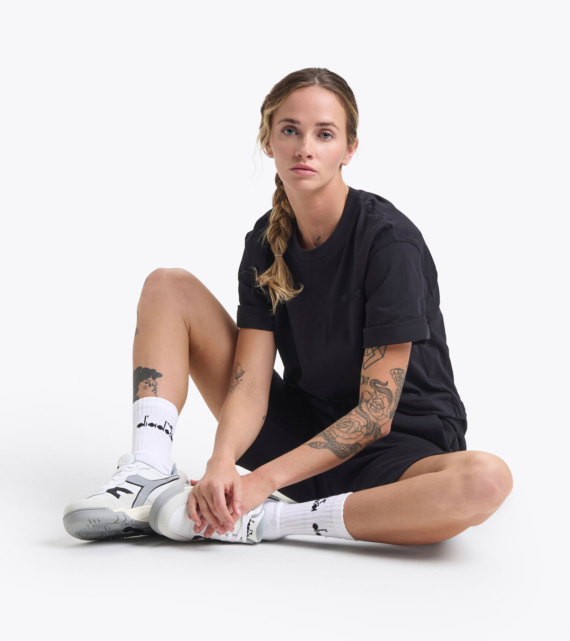 Cotton sweatpants - Gender neutral BERMUDA SPW LOGO BLACK - Diadora