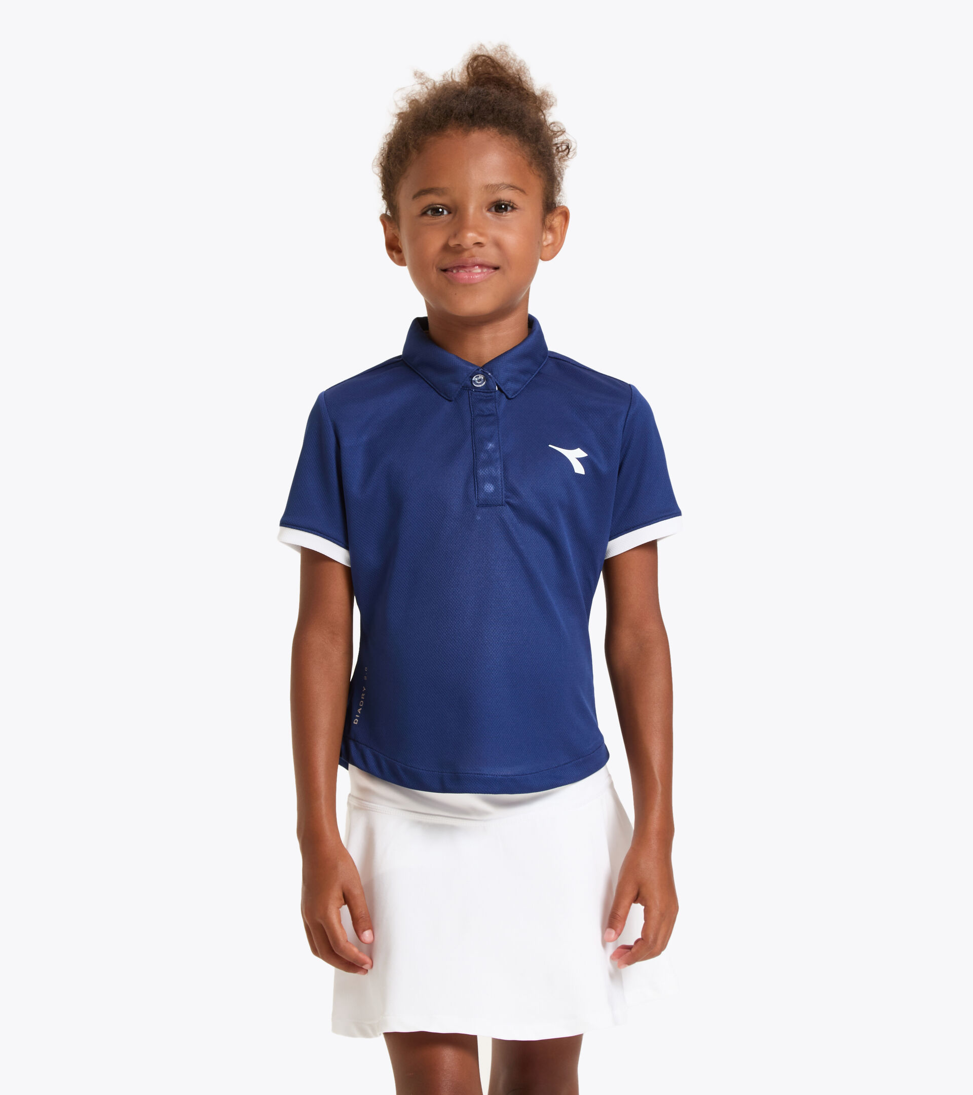 Tennis polo shirt - Junior G. POLO COURT SALTIRE NAVY - Diadora