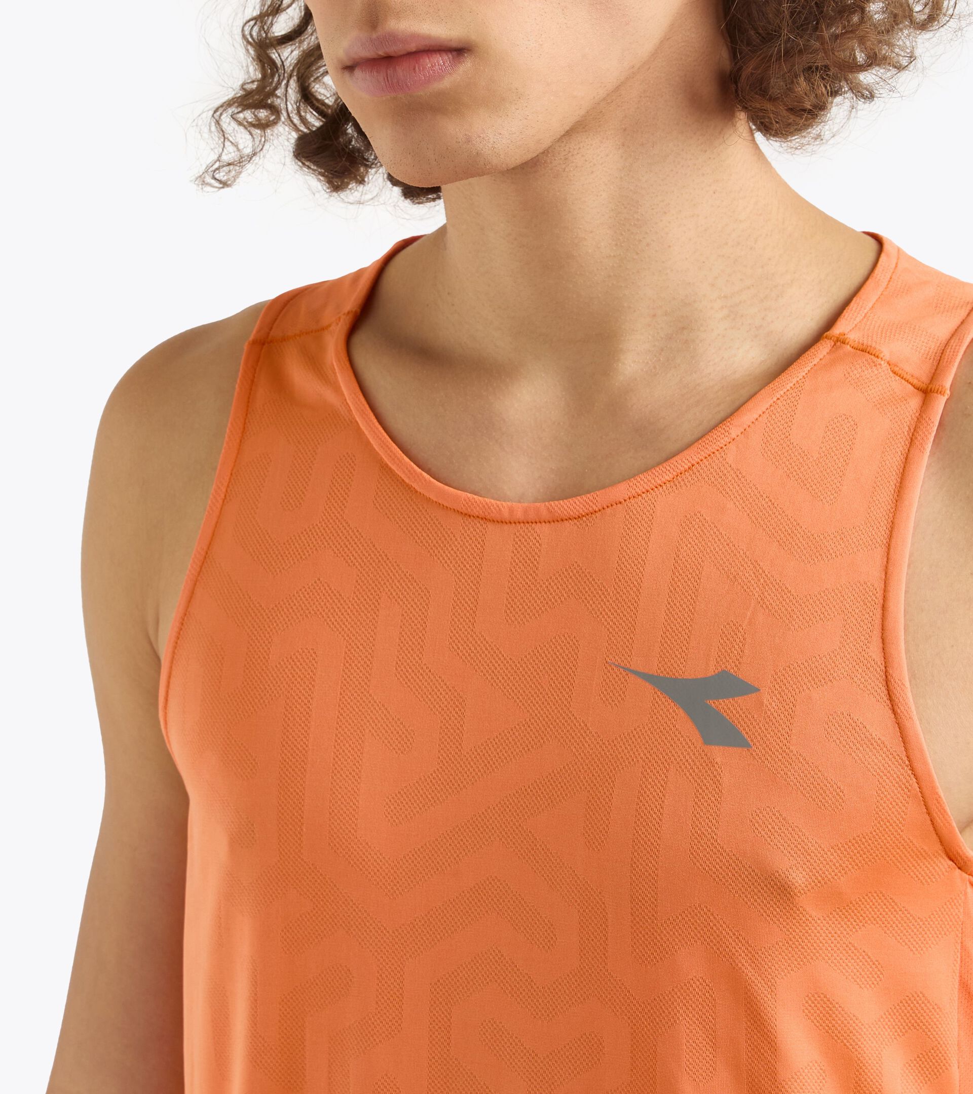 Running tank - Coolcore light fabric - Men’s SUPER LIGHT TANK ORANGE NECTARINE - Diadora