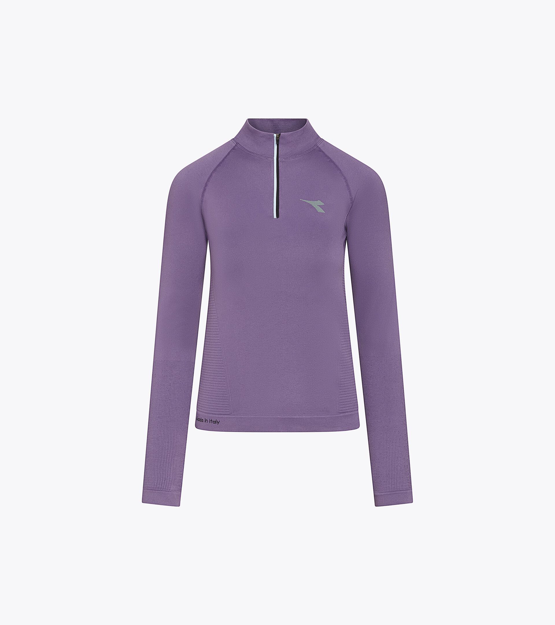 Long-Sleeve Thermoregulating Technical T-shirt - STRATOUNO Running - Women&rsquo;s L. LS T-SHIRT 1/2 ZIP STRATOUNO VIOLET GRAPE COMPOTE - Diadora