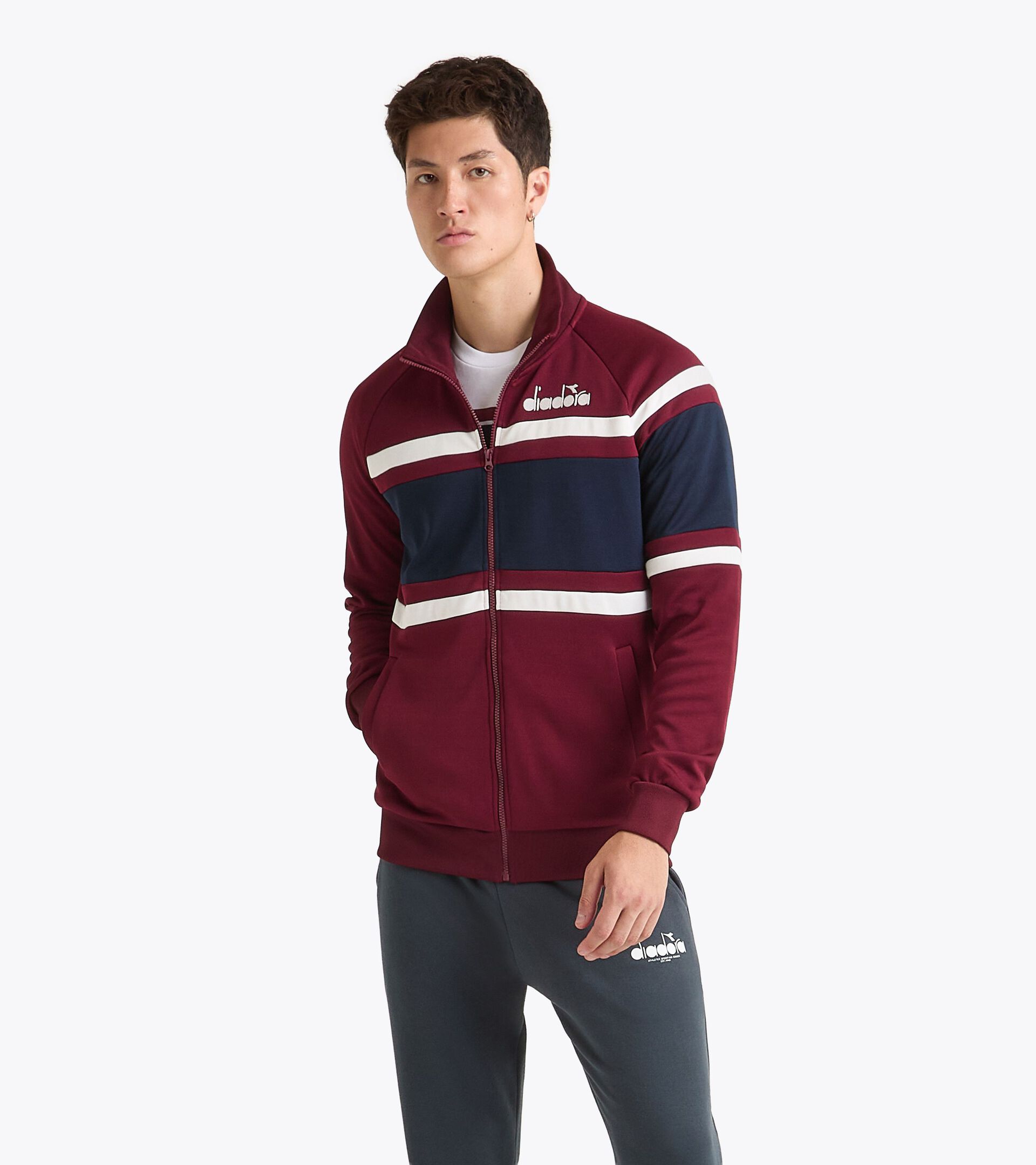 Sportjacke im 80er-Jahre-Stil - Für alle Geschlechter JACKET 80S TAWNY-PORTWEIN - Diadora