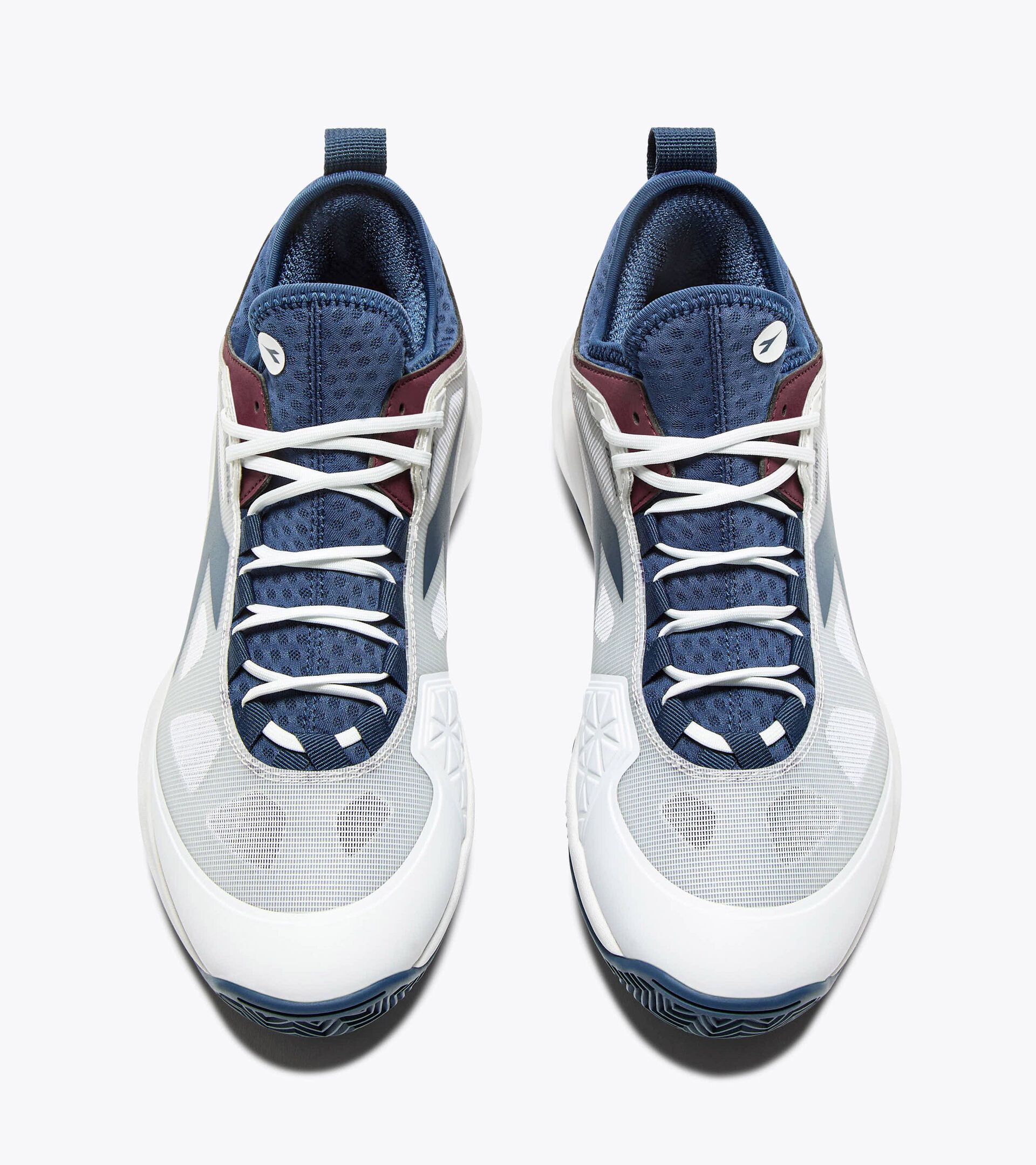 Tennis shoes for clay courts - Men SPEED BLUSHIELD FLY 4 + CLAY WHT/ENSIGN BL/MAROON BANNER - Diadora
