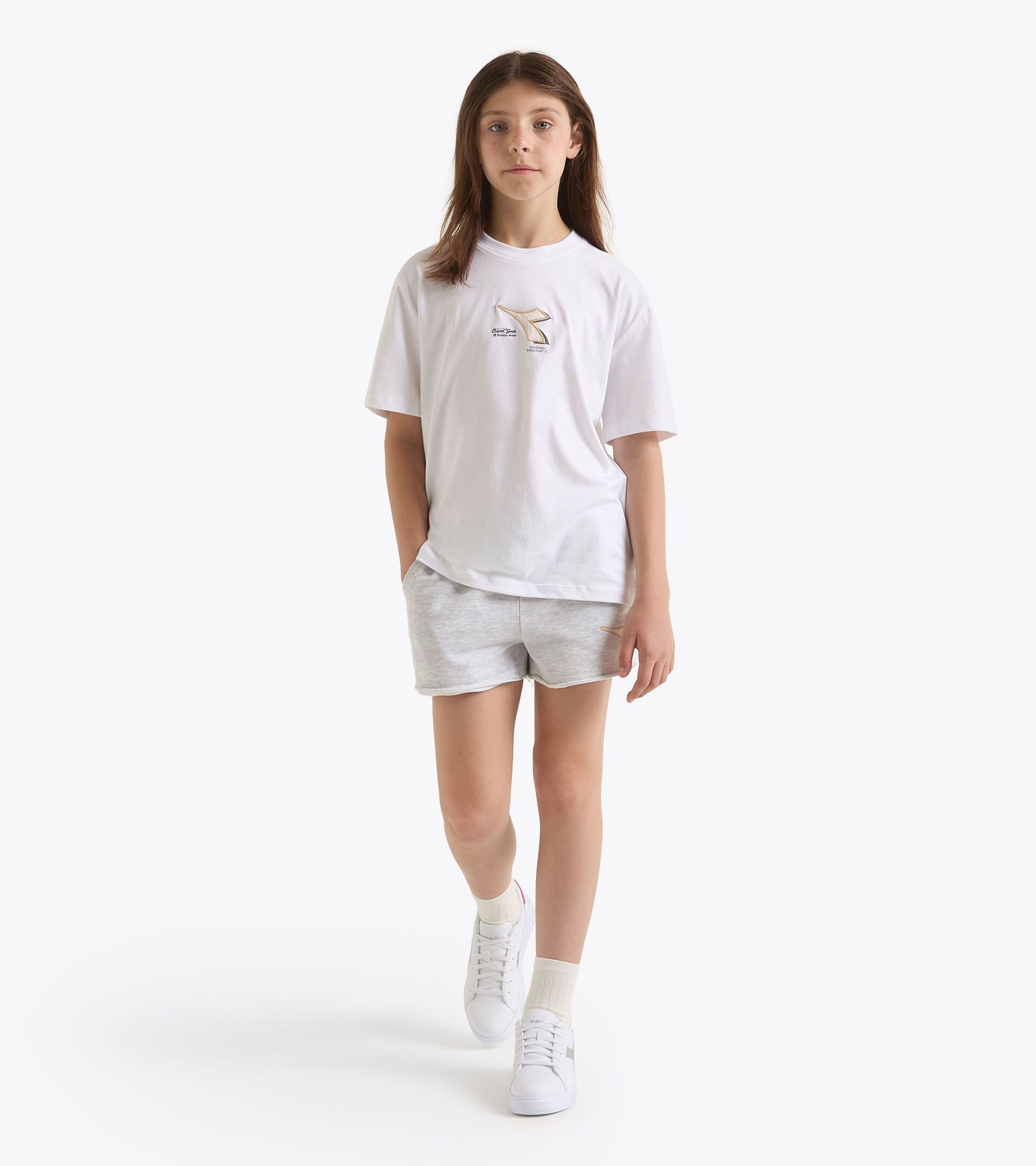 T-shirt - Boys and Girls JU. T-SHIRT SS DISTRICT MARSHMALLOW - Diadora