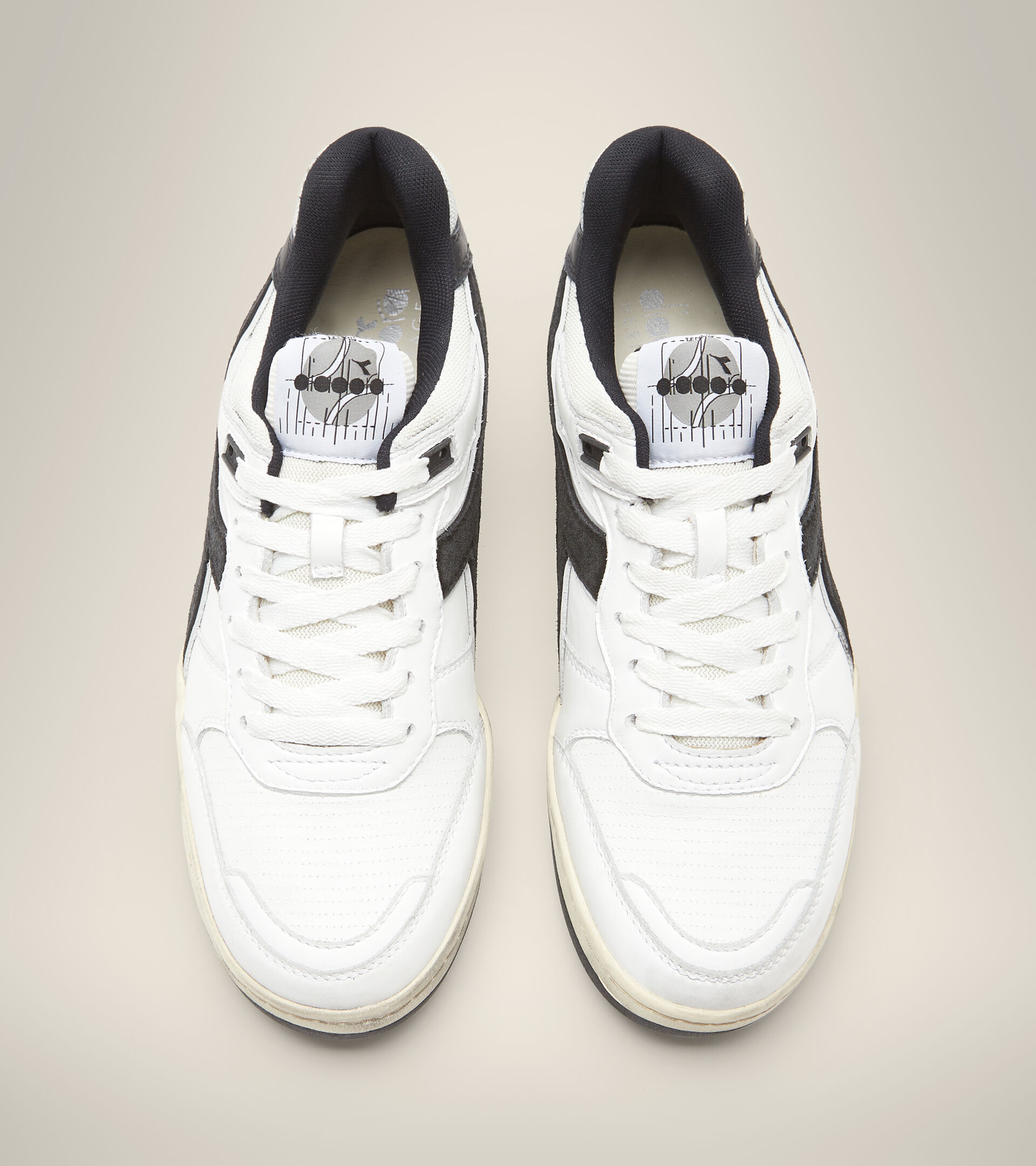 Chaussures Heritage Made in Italy - Unisexe B.560 USED ITALIA WEISS/SCHWARZ - Diadora