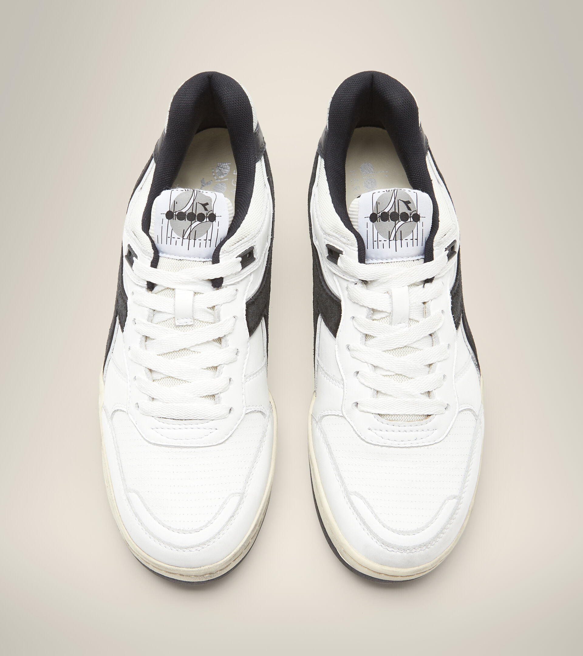 Heritage-Schuh Made in Italy - Unisex B.560 USED ITALIA BLANC/NOIR (C0351). - Diadora