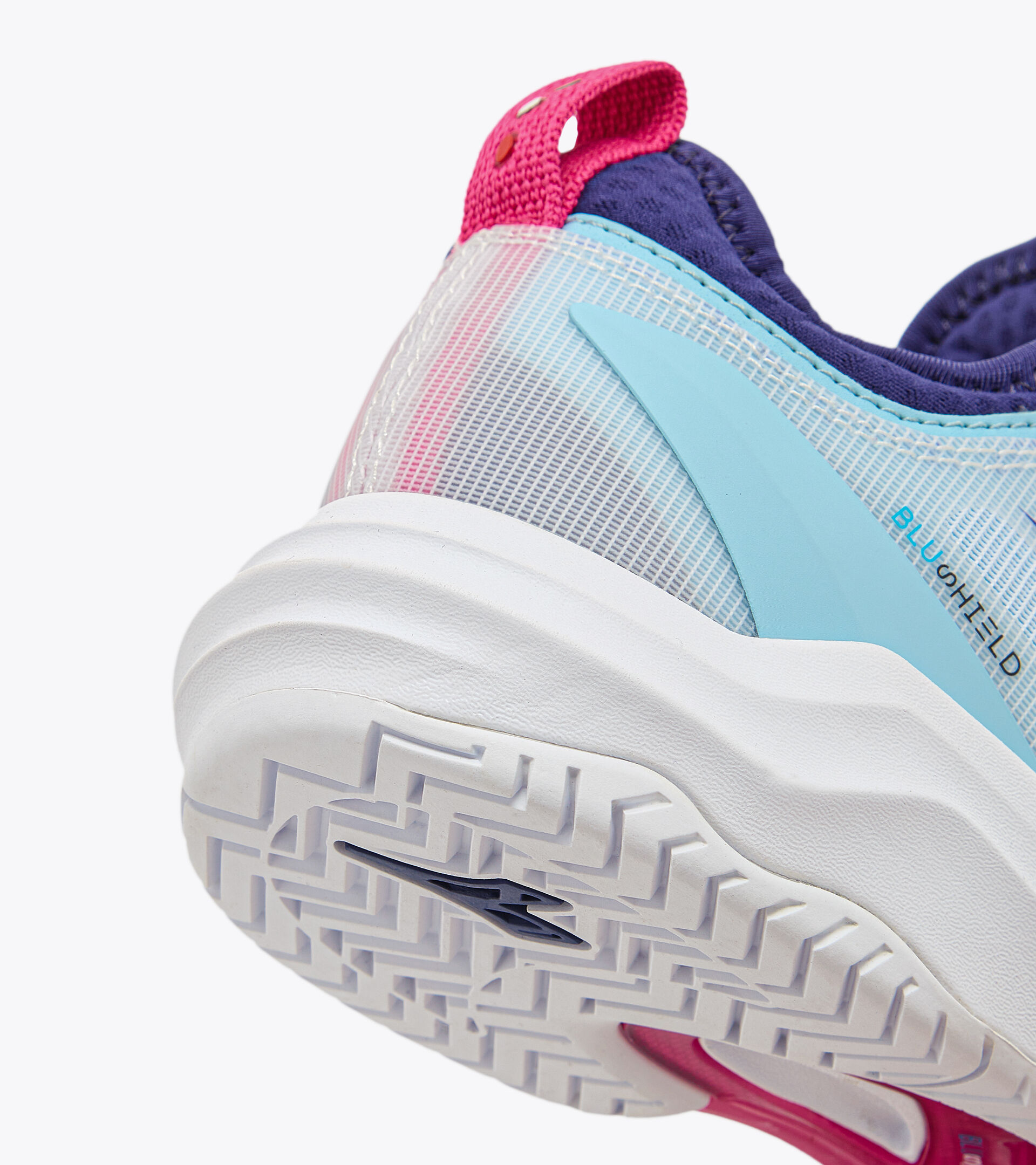 Tennis shoes for hard surfaces or clay - Women SPEED BLUSHIELD FLY 4 + W AG WHITE/BLUEPRINT/PINK YARROW - Diadora