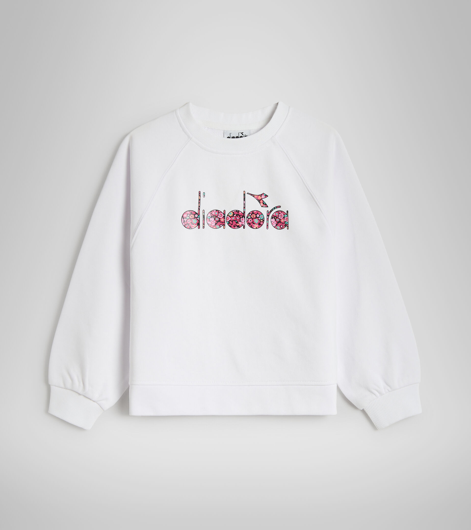 Cotton sports sweatshirt - Girls JG.SWEAT BLOSSOM OPTICAL WHITE - Diadora