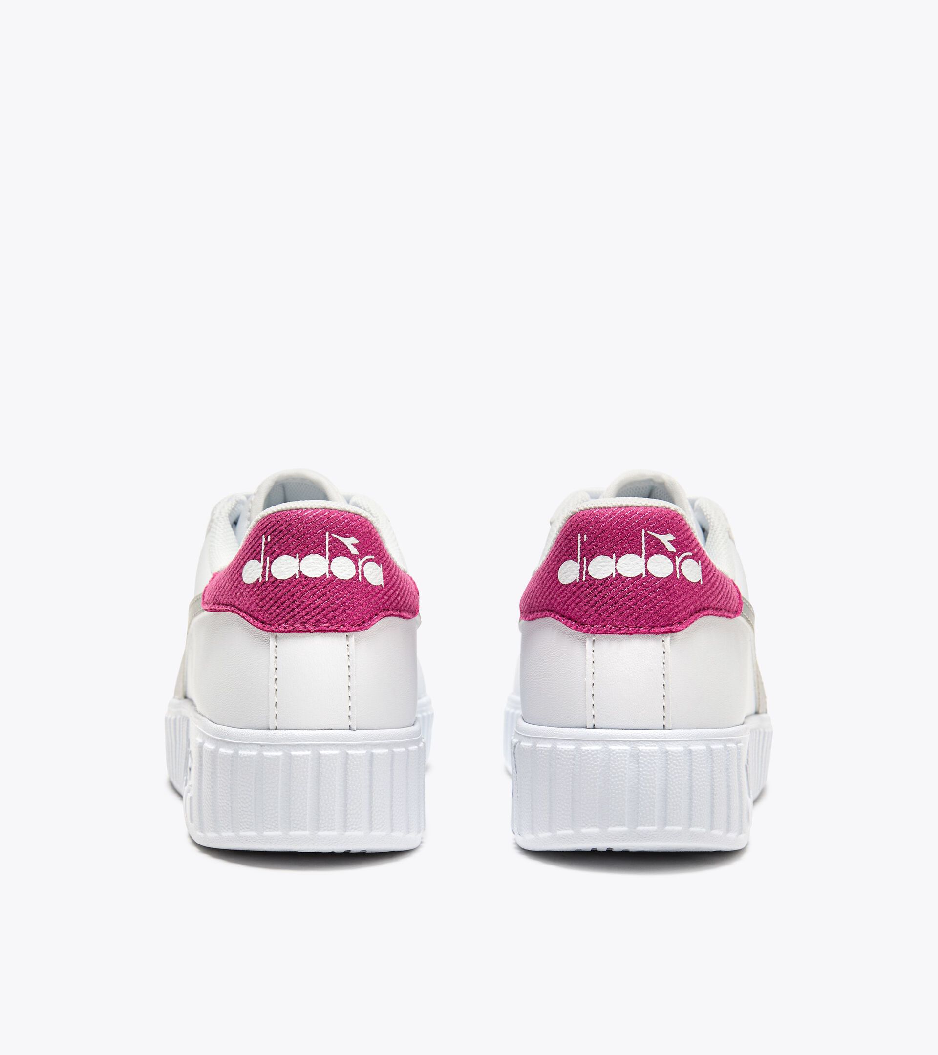 Sports shoe -  8 to 16 years old - All-gender GAME STEP METAL GS WHITE/FESTIVAL FUCHSIA/SILVER - Diadora