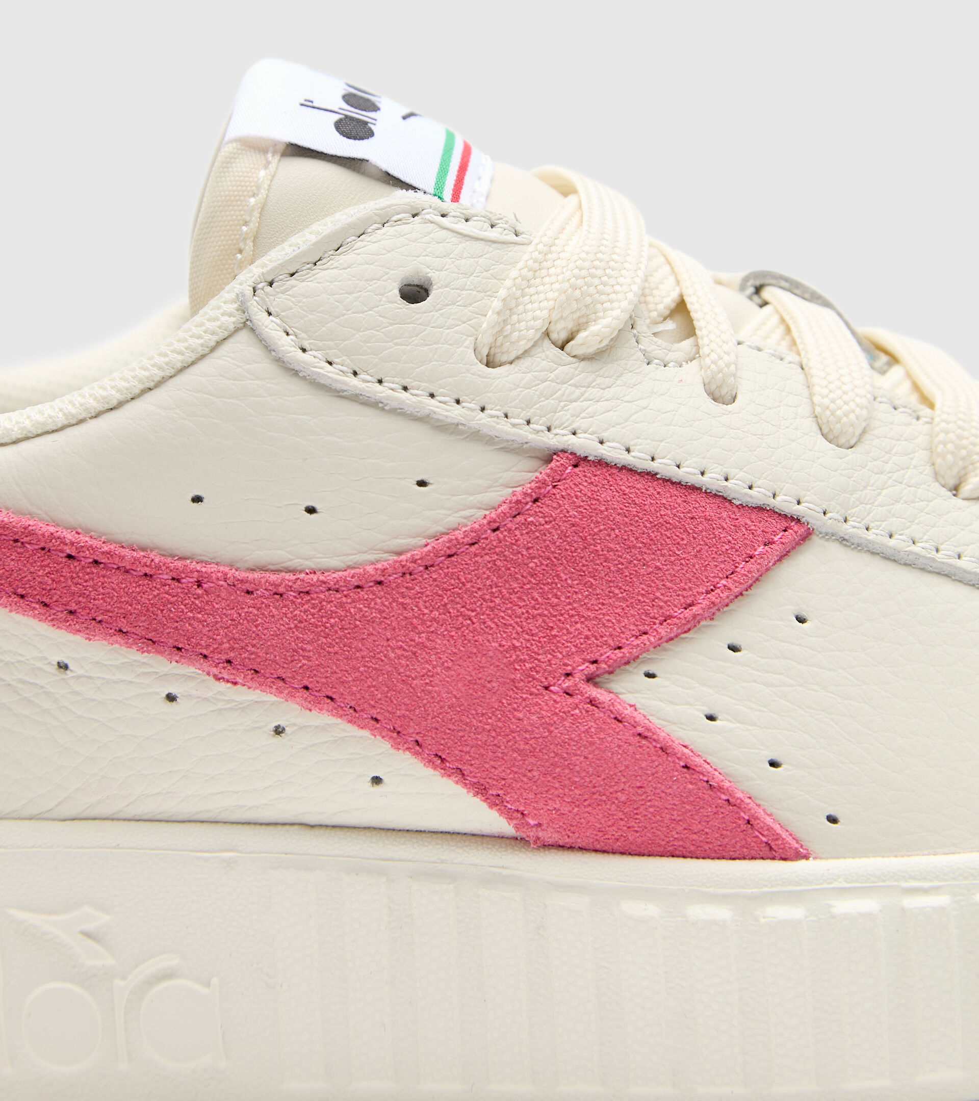 Sports shoes - Women GAME STEP PREMIUM TUMBLED LEATHER WHITE/HOT PINK - Diadora