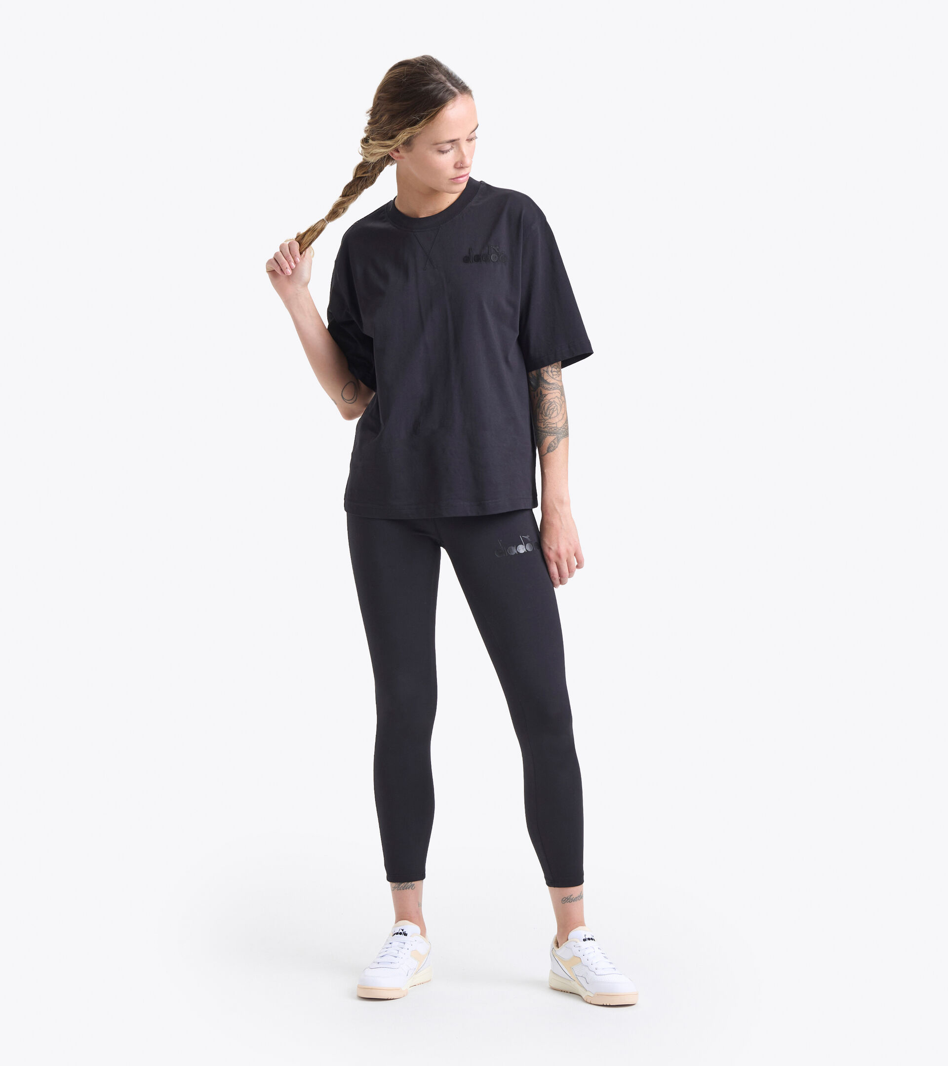 Sports leggings - Women L. LEGGINGS SPW LOGO BLACK - Diadora