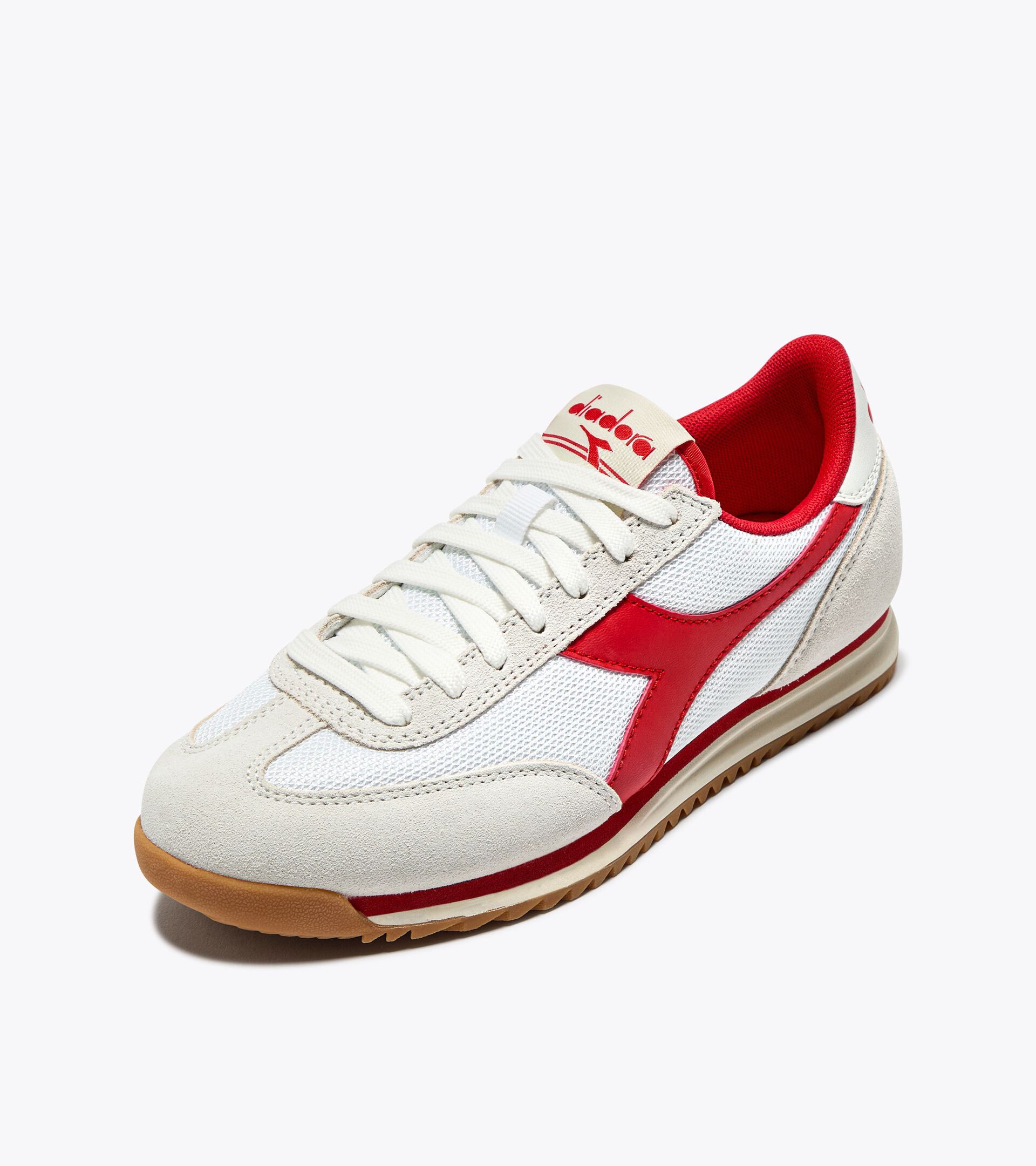 Zapatilla de ante de caña baja - Para todos los géneros CROSS BLANCO/ROJO LAVA FUNDIDA - Diadora