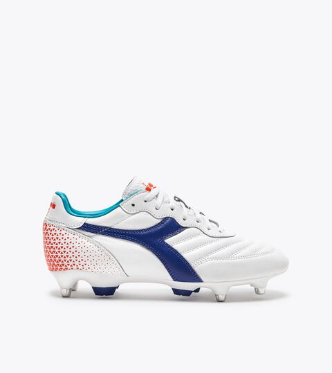 Chaussures de football pour terrains souples ou mouillés BRASIL GR LT+ MPH BLANC/BLEU MAZARINE - Diadora