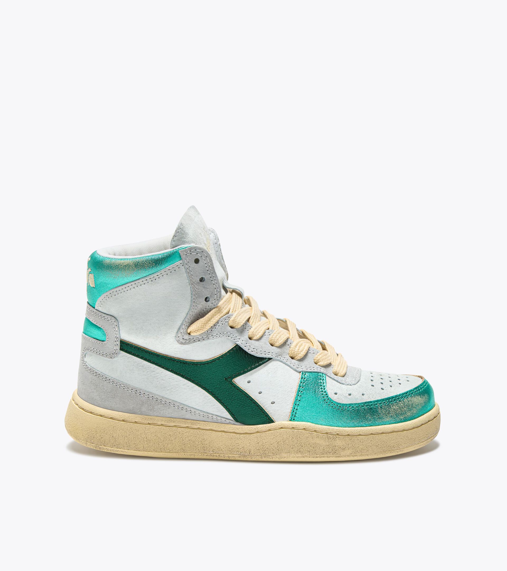 Chaussures Heritage - Femme MI BASKET METAL PIGSKIN USED WN TURQUOISE - Diadora