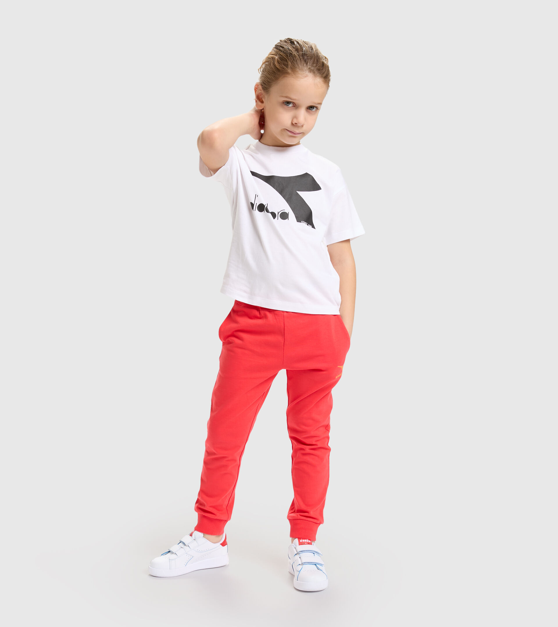 Junior cotton T-shirt - Unisex JU.T-SHIRT SS BL RAINBOW OPTICAL WHITE - Diadora