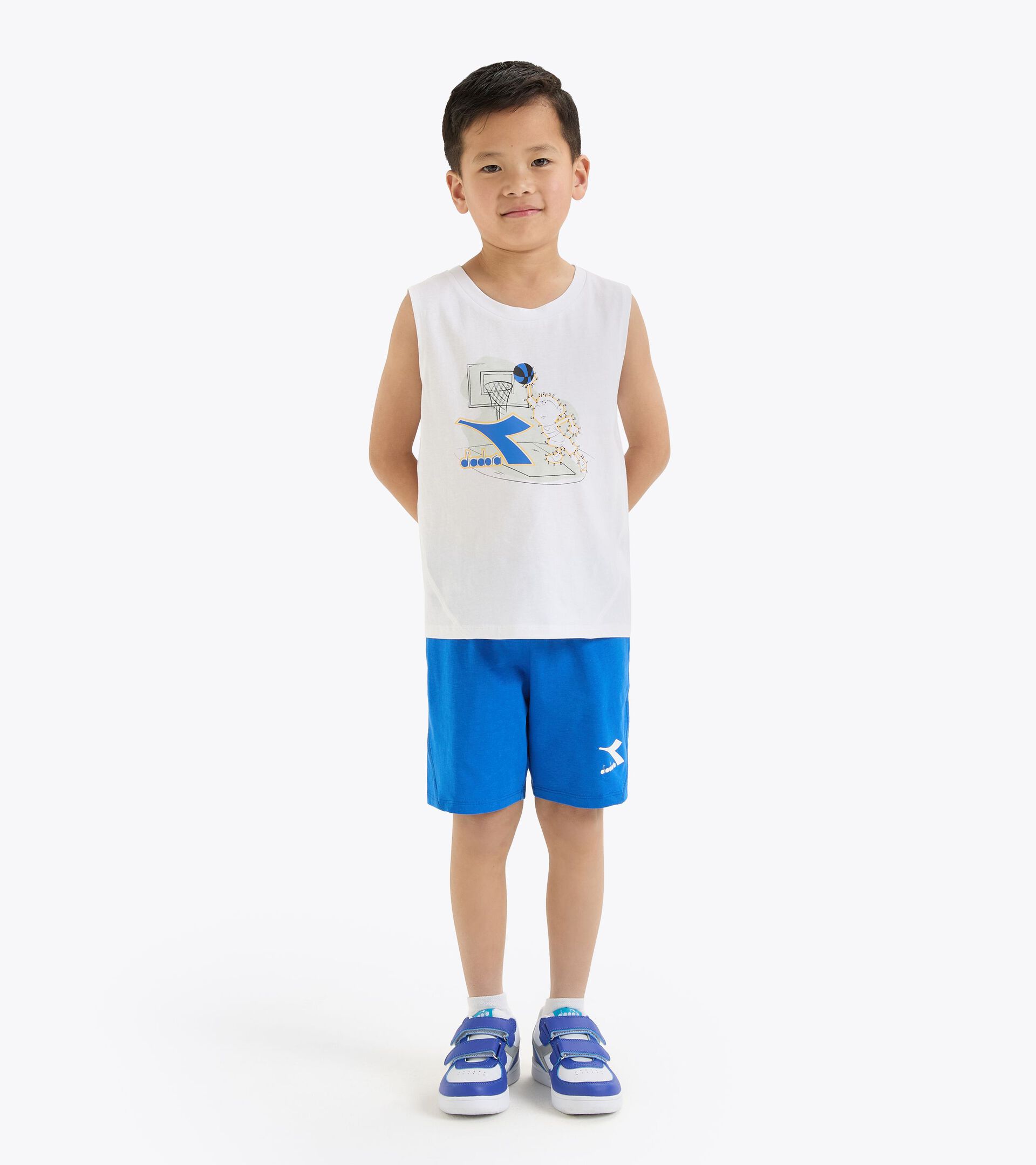 Sport-Set - Trägertop und Shorts - Jungen JB. SET SL RIDDLE STRAHLEND WEISSE - Diadora